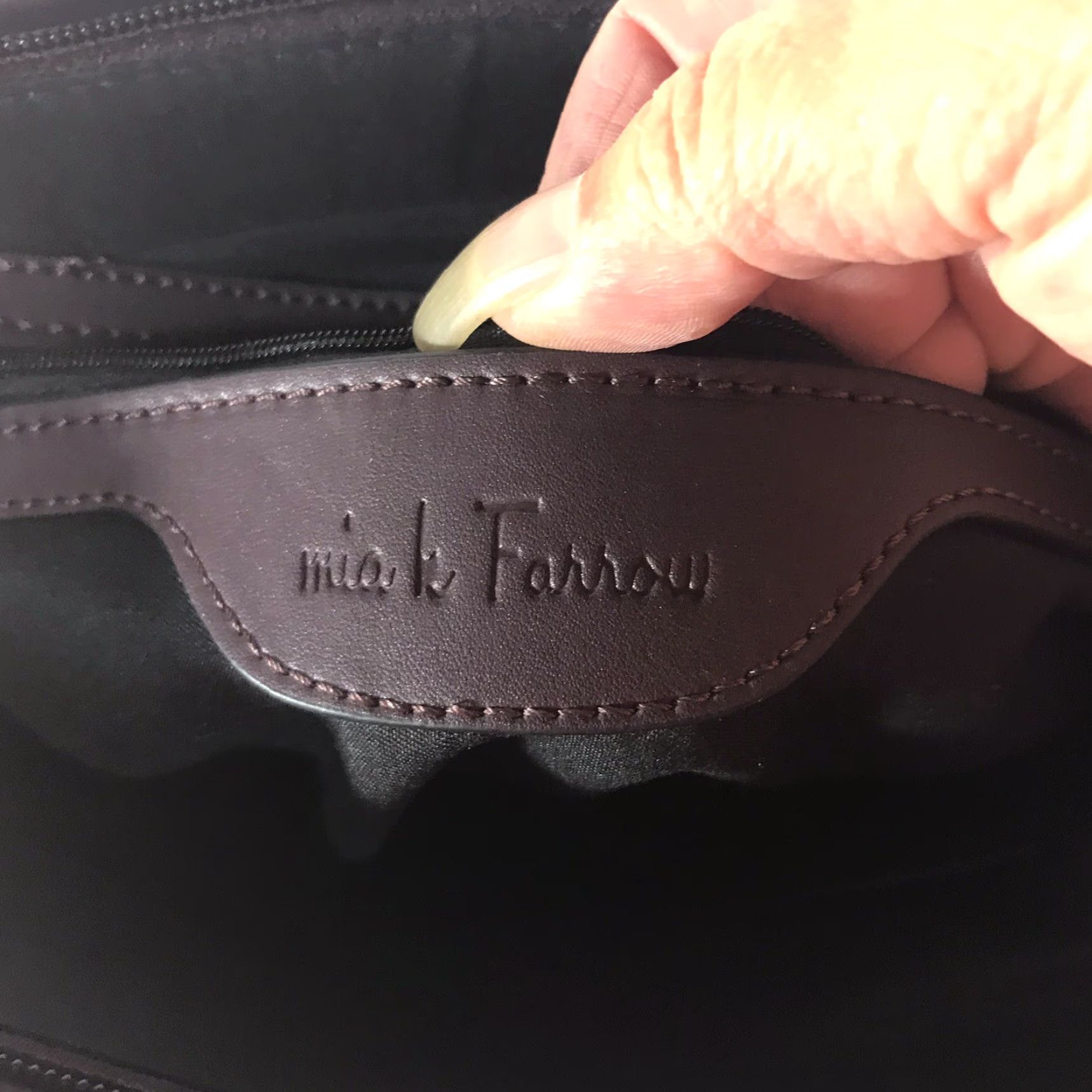 Vintage VINTAGE Mia K Farrow Leather Shoulder Bag Women Extra Large Pebbled Tote with Matching Wallet Dark Plum Size ONE SIZE - 6 Thumbnail