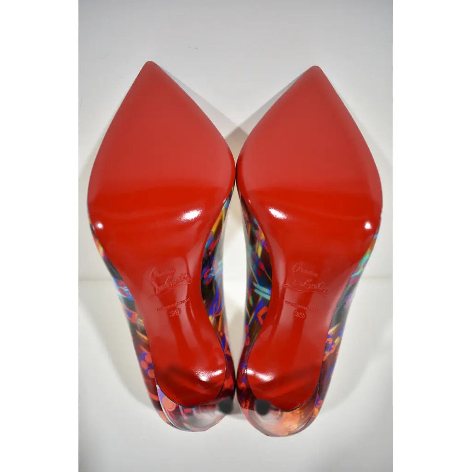 Christian Louboutin Hot Chick 100 Patent Discolaser Red Pointed Toe Heel Pump 39 Size US 9 / IT 39 - 12 Thumbnail