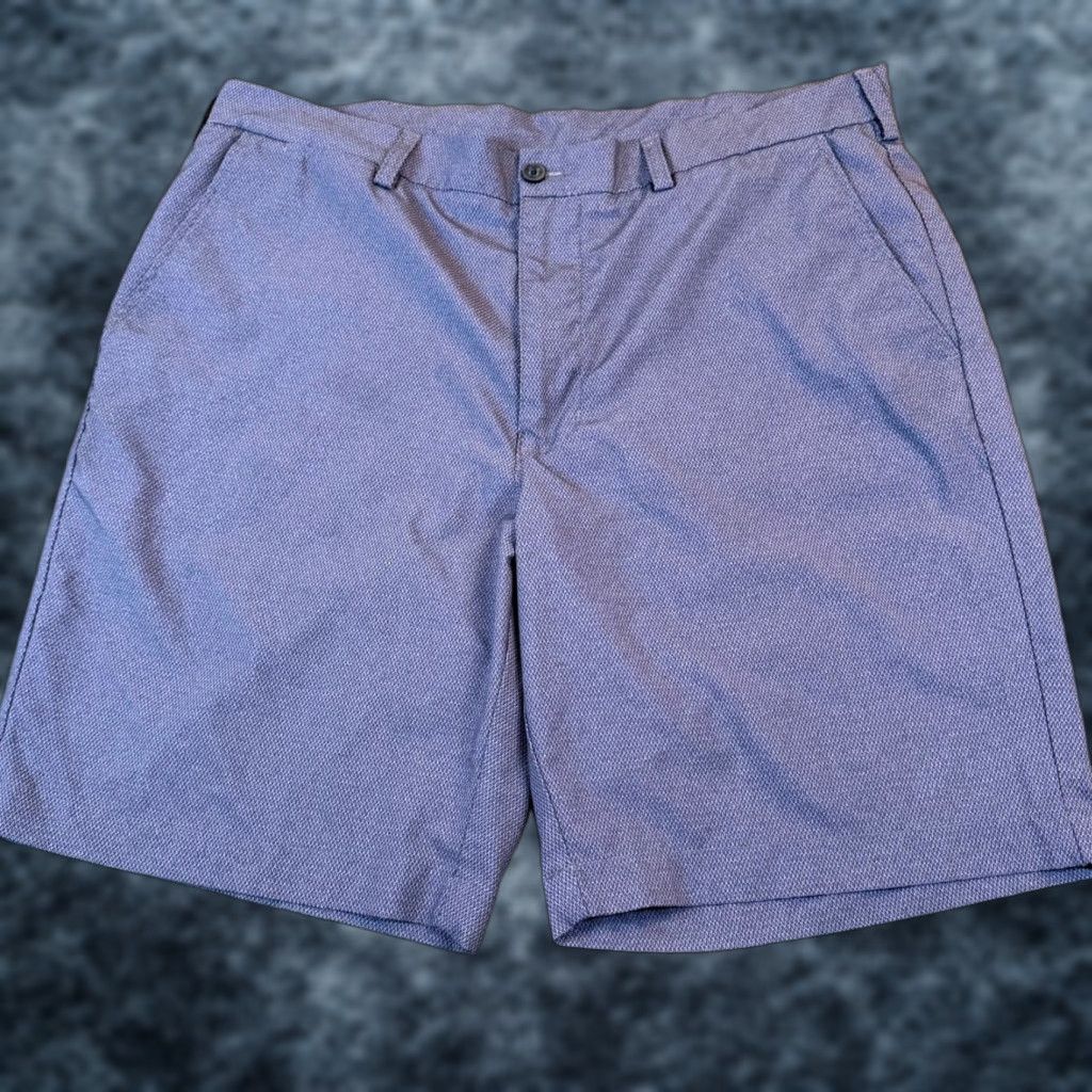 PGA Tour PGA TOUR Golf Shorts Mens 36 Blue Textured Flat Front Performance Stretch Activewear Casual Shorts Mens Blue Geometric 9 Inseam Pocket Zip Button Mens Size US 36 / EU 52 - 1 Thumbnail