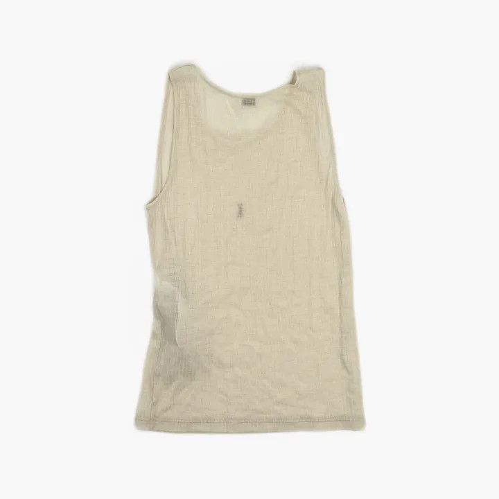 Saint Laurent Paris Saint Laurent Beige Logo Embroidered Tank Top -2507 Size M / US 6-8 / IT 42-44 - 3 Thumbnail