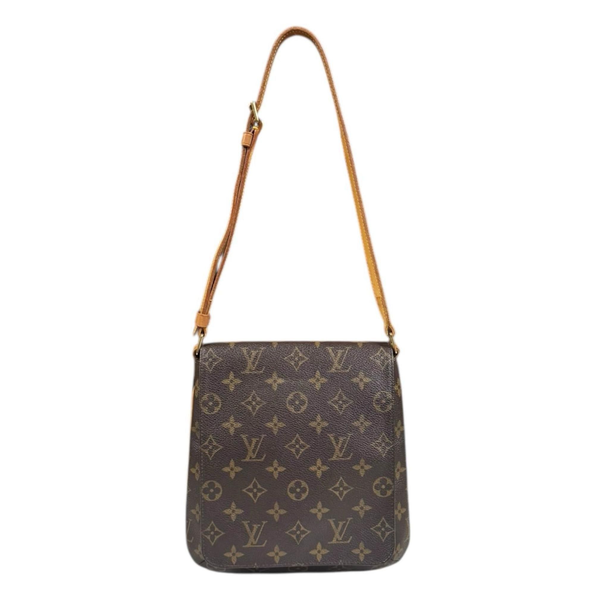 Louis Vuitton Musette Salsa Short Monogram Shoulder Bag Canvas M51258 Brown Women's LOUIS VUITTON