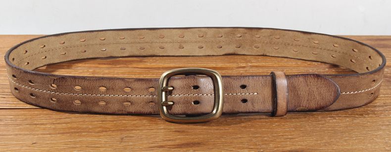 Leather × Vintage Double Prong Buckle Wide Belts Size ONE SIZE - 5 Thumbnail