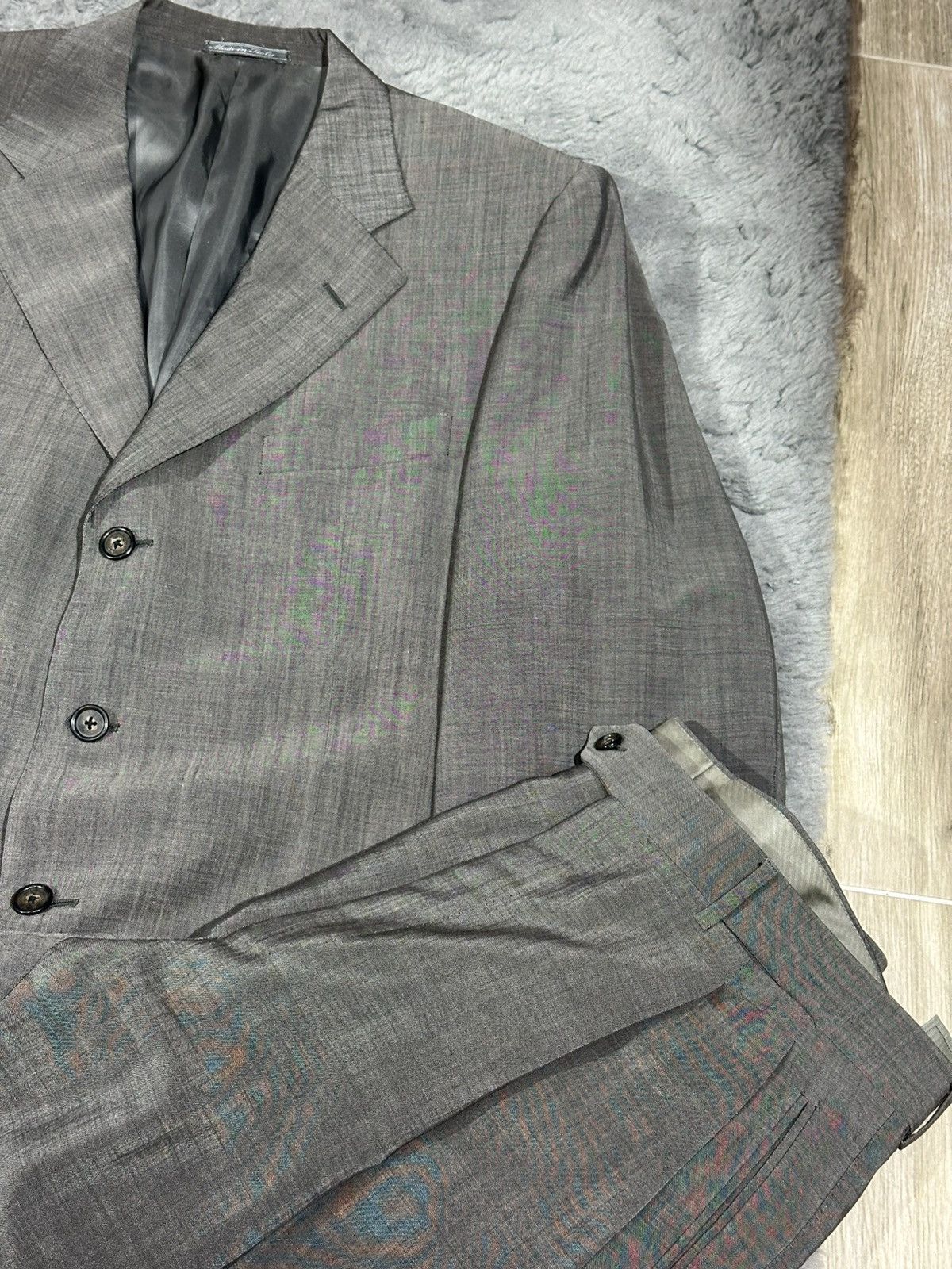Corneliani Vintage Corneliani Grey Pinstripe Suit Size 52R - 3 Thumbnail