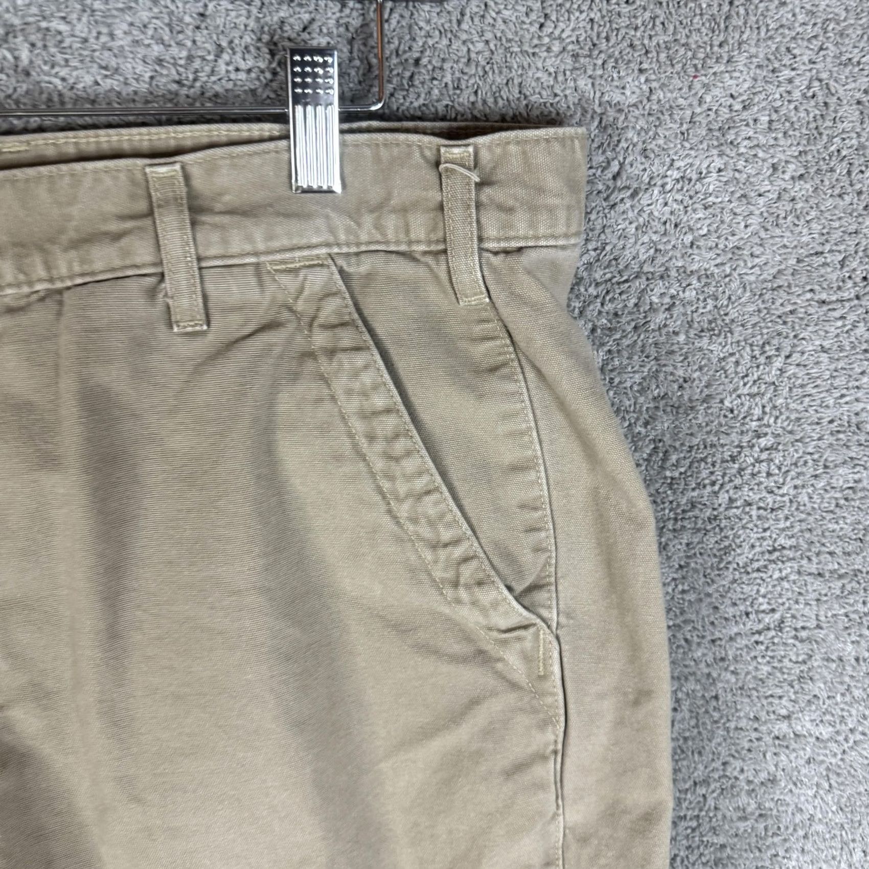 Carhartt Carhartt Pants Mens 38x32 Khaki Canvas Relaxed Fit Carpenter Work Dungaree B299 Size US 38 / EU 54 - 3 Thumbnail