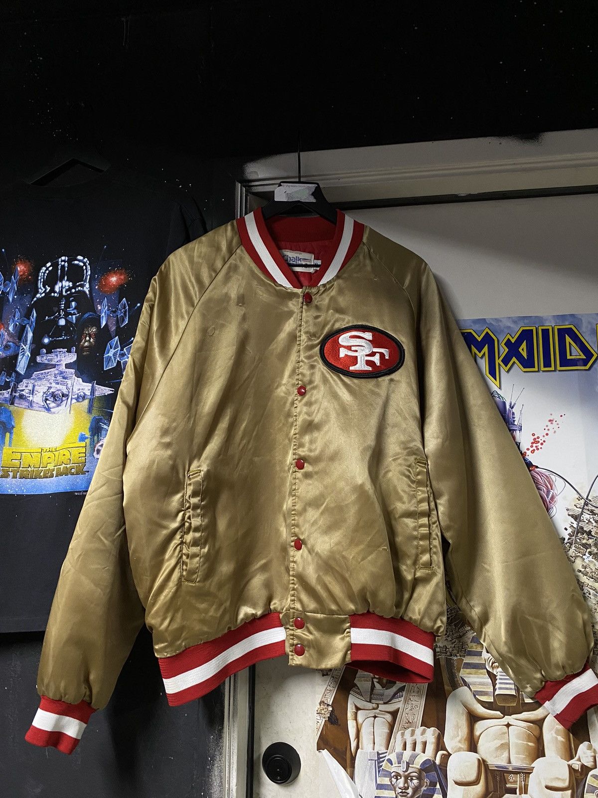 NFL 90’s Vintage San Francisco 49ers Gold Satin Jacket Large Size US L / EU 52-54 / 3 - 4 Thumbnail