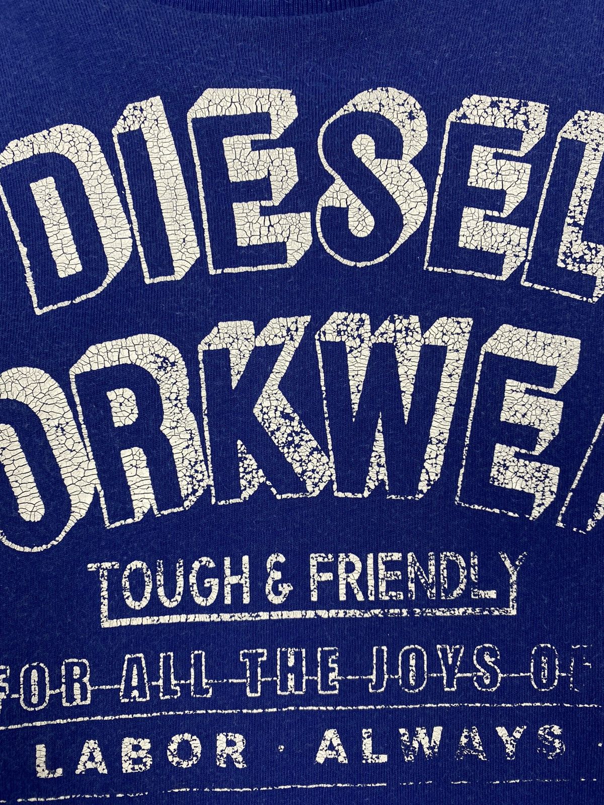 Diesel Vintage 00s Diesel Workwear Graphic Logo Blue T Shirt Size US M / EU 48-50 / 2 - 7 Thumbnail