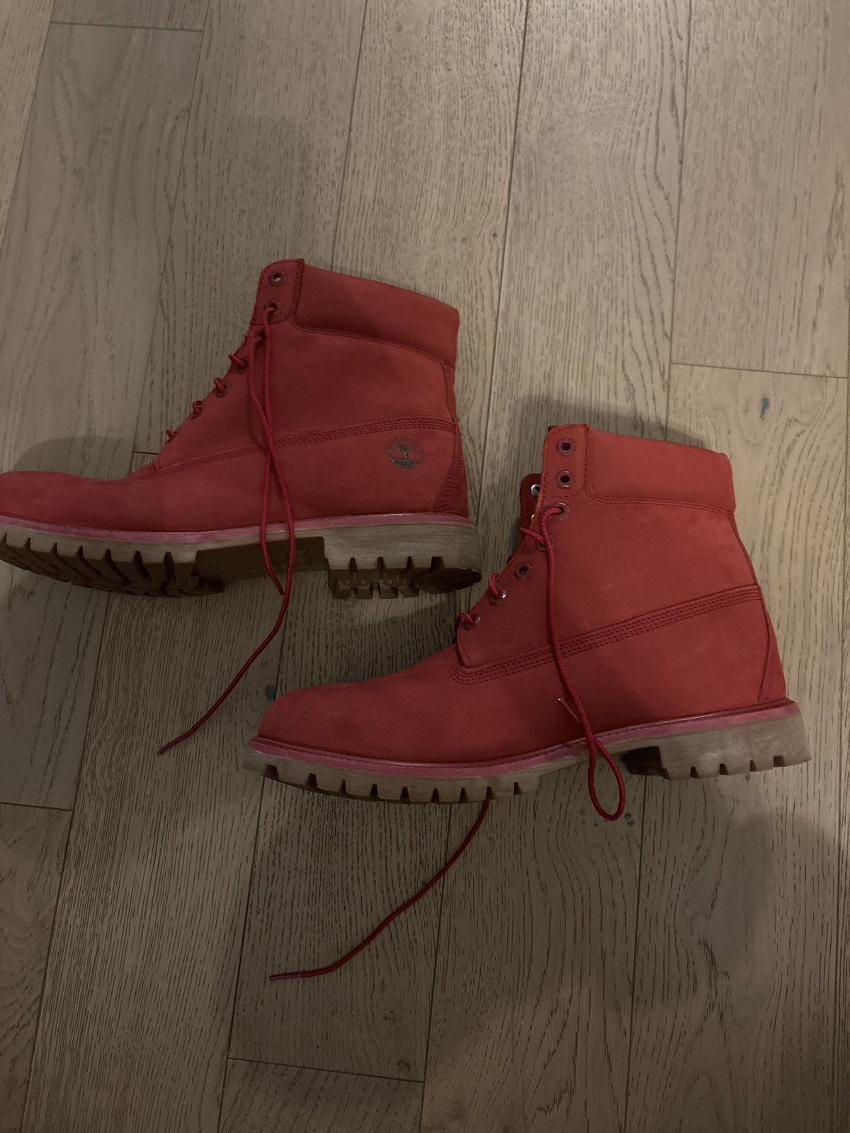 Red bottom timberlands sales