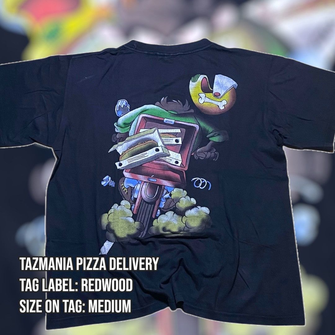 Vintage Tazmania - Pizza Delivery Cartoon Tee Size US M / EU 48-50 / 2 - 2 Thumbnail