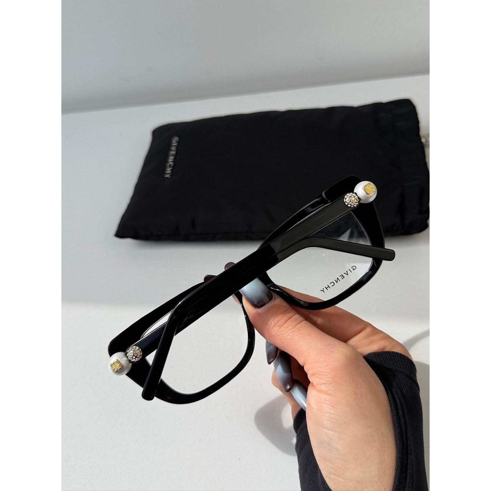 Givenchy NEW Givenchy GV50047I Cat Eye Pearl Black Crystal Frames Size ONE SIZE - 3 Thumbnail