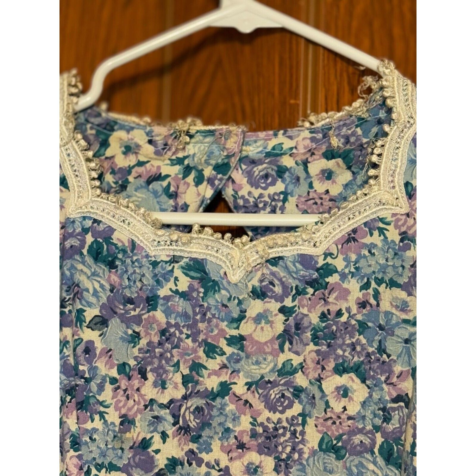 Other Vintage Gunne Sax Jessica McClintock Dress Floral Purple Blu Size XL / US 12-14 / IT 48-50 - 8 Thumbnail