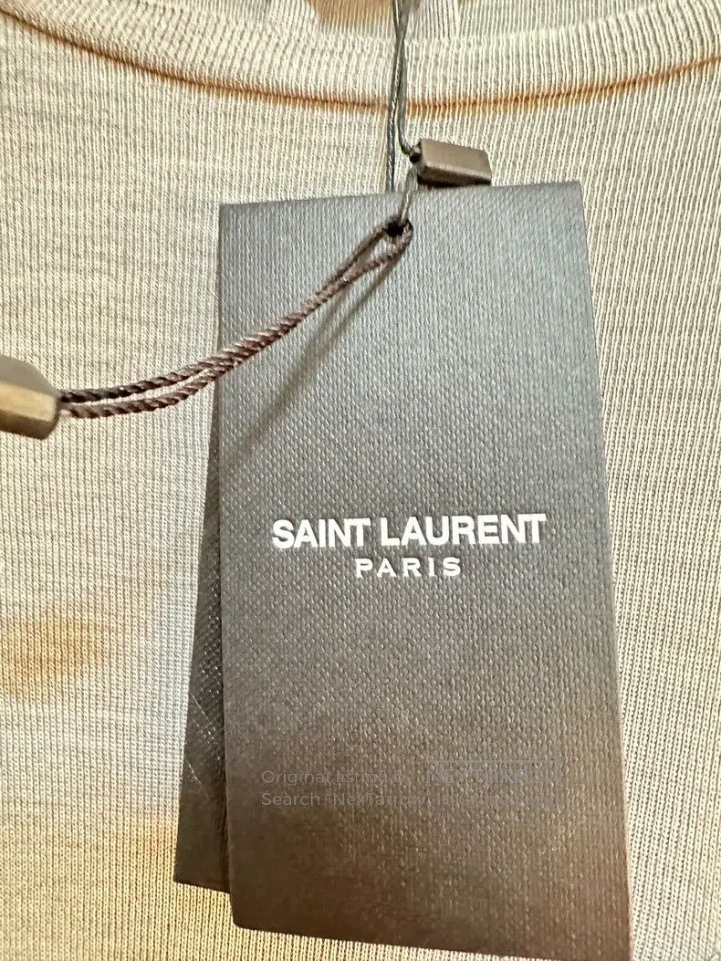 Saint Laurent Paris Saint Laurent Paris Gray Silk Side Chain Short Sleeve Size US S / EU 44-46 / 1 - 7 Thumbnail