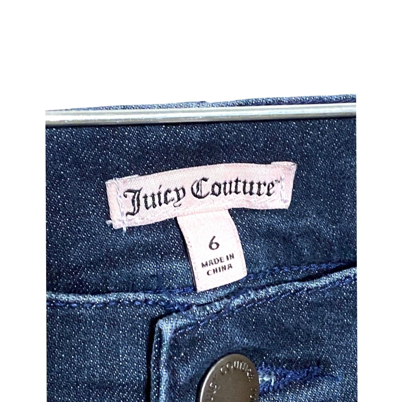 Juicy Couture Juicy Couture Jeans Womens 6 Blue Stretch Studded Rhinestones Distressed Ripped Size 28" / US 6 / IT 42 - 6 Thumbnail