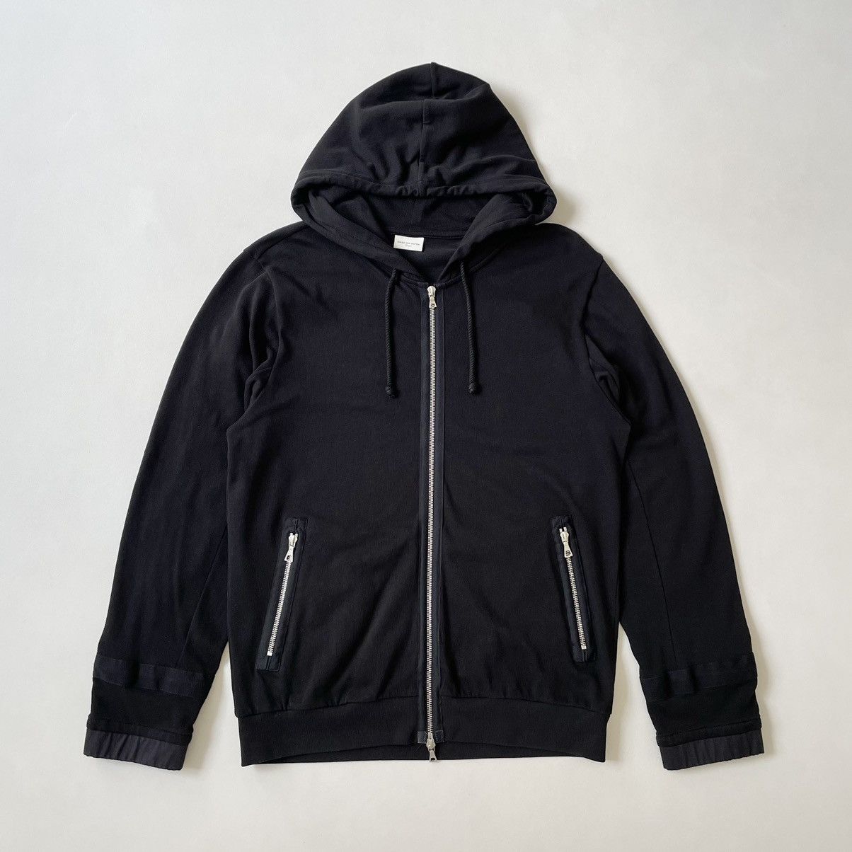 Dries Van Noten Sample A/W 14 Black Cotton Back Zip Hoodie Size US M / EU 48-50 / 2 - 2 Thumbnail