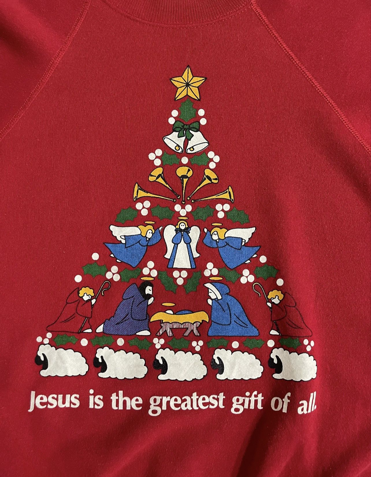 Vintage 80s Vintage Jesus Christmas Sweatshirt Size US M / EU 48-50 / 2 - 3 Thumbnail