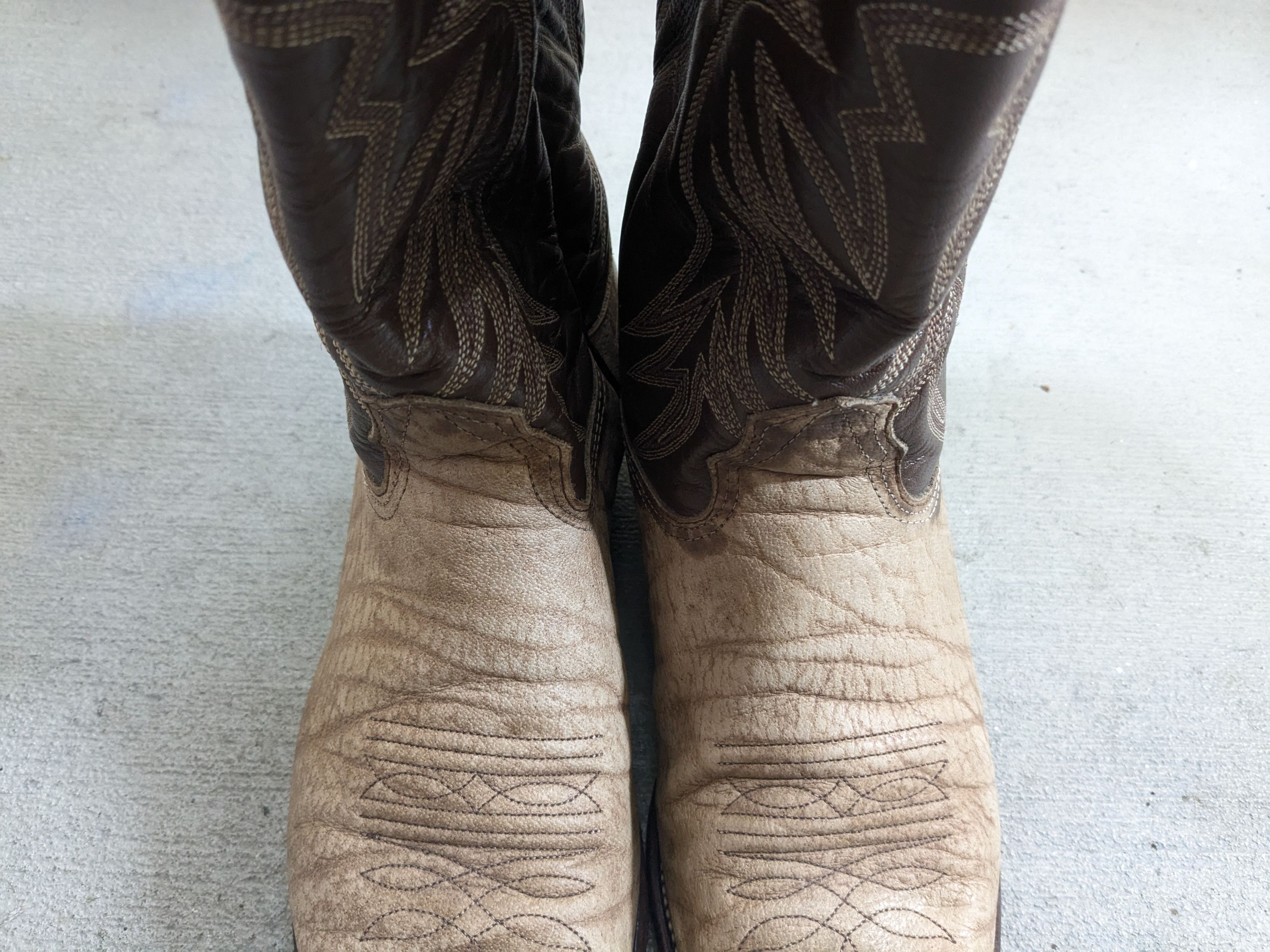 Nocona Boots Nocona Cowboy Boots 9 D Gray Leather Western Elephant Print Size US 8.5 / EU 41-42 - 4 Thumbnail