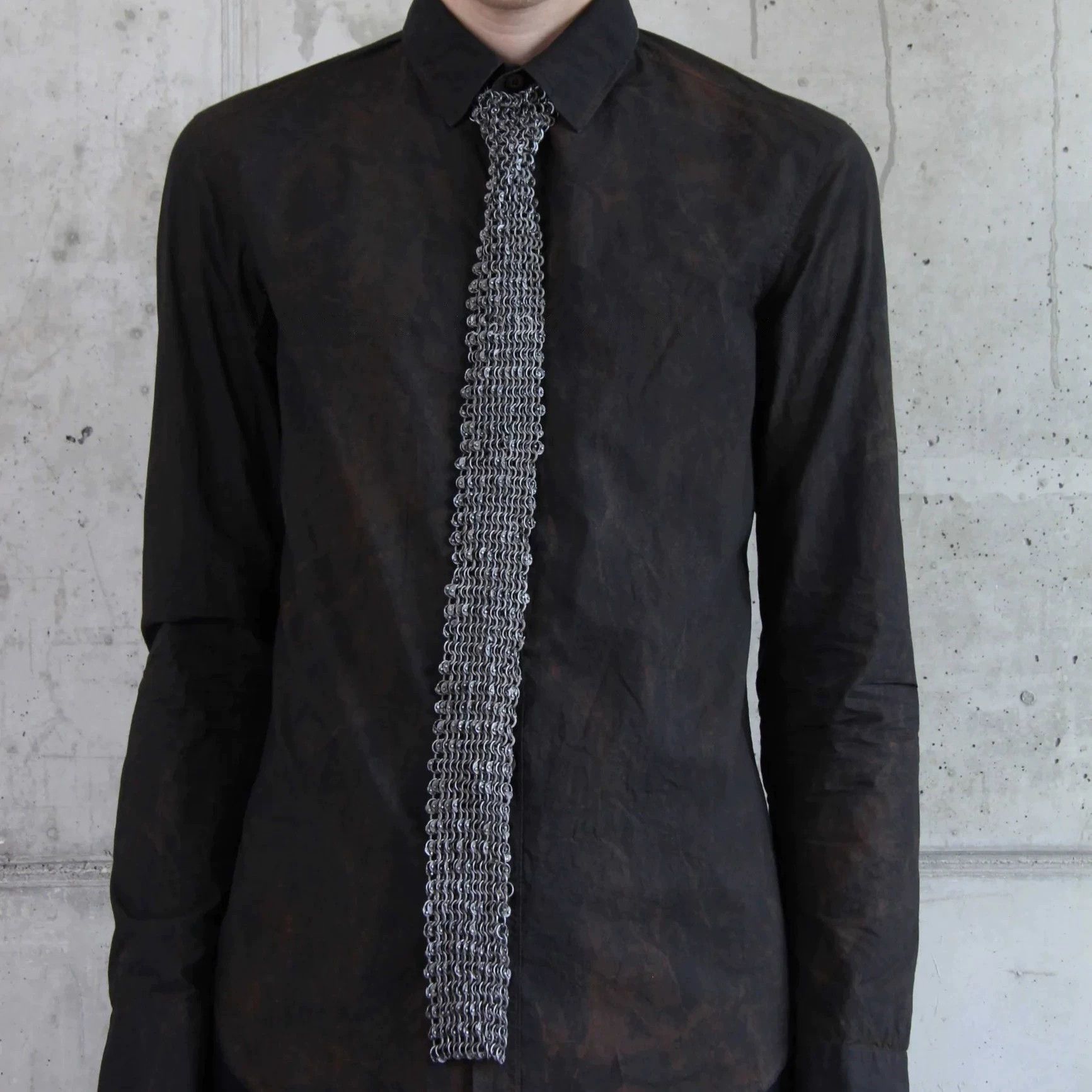 Deepti Deepti Distressed Black Horsehide Tie Adjustable OG Size ONE SIZE - 6 Thumbnail