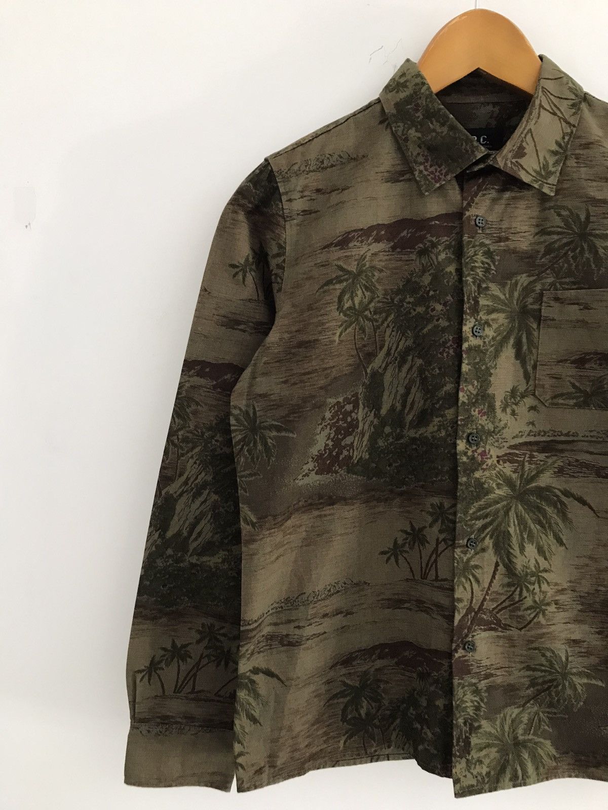 A.P.C. APC Over Printed Mountain Beach Motive Long Sleeve Shirt Size US S / EU 44-46 / 1 - 2 Thumbnail