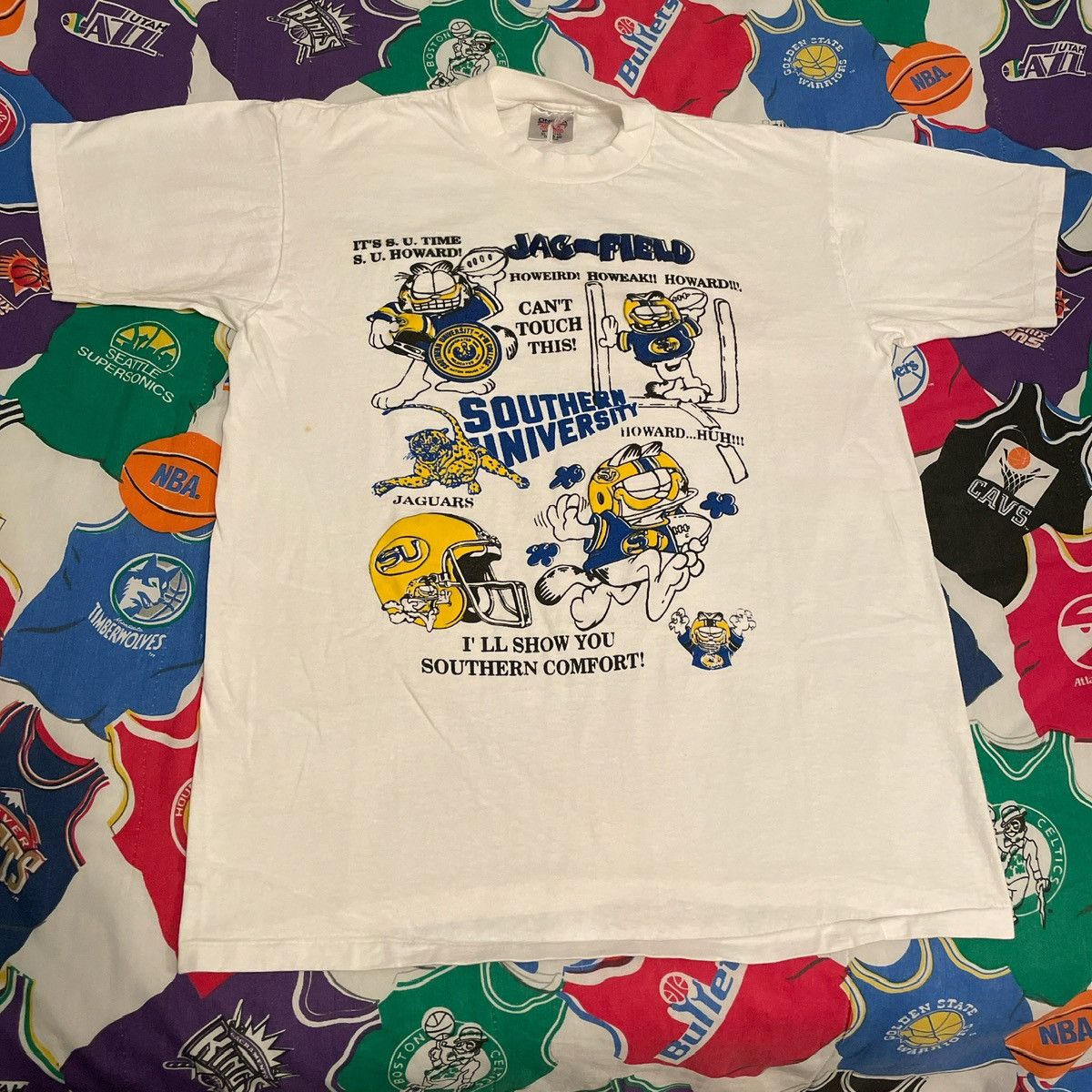 NCAA × Vintage Vintage 90s NCAA HBCU Southern University Jaguars Tee Size US XL / EU 56 / 4 - 1 Thumbnail