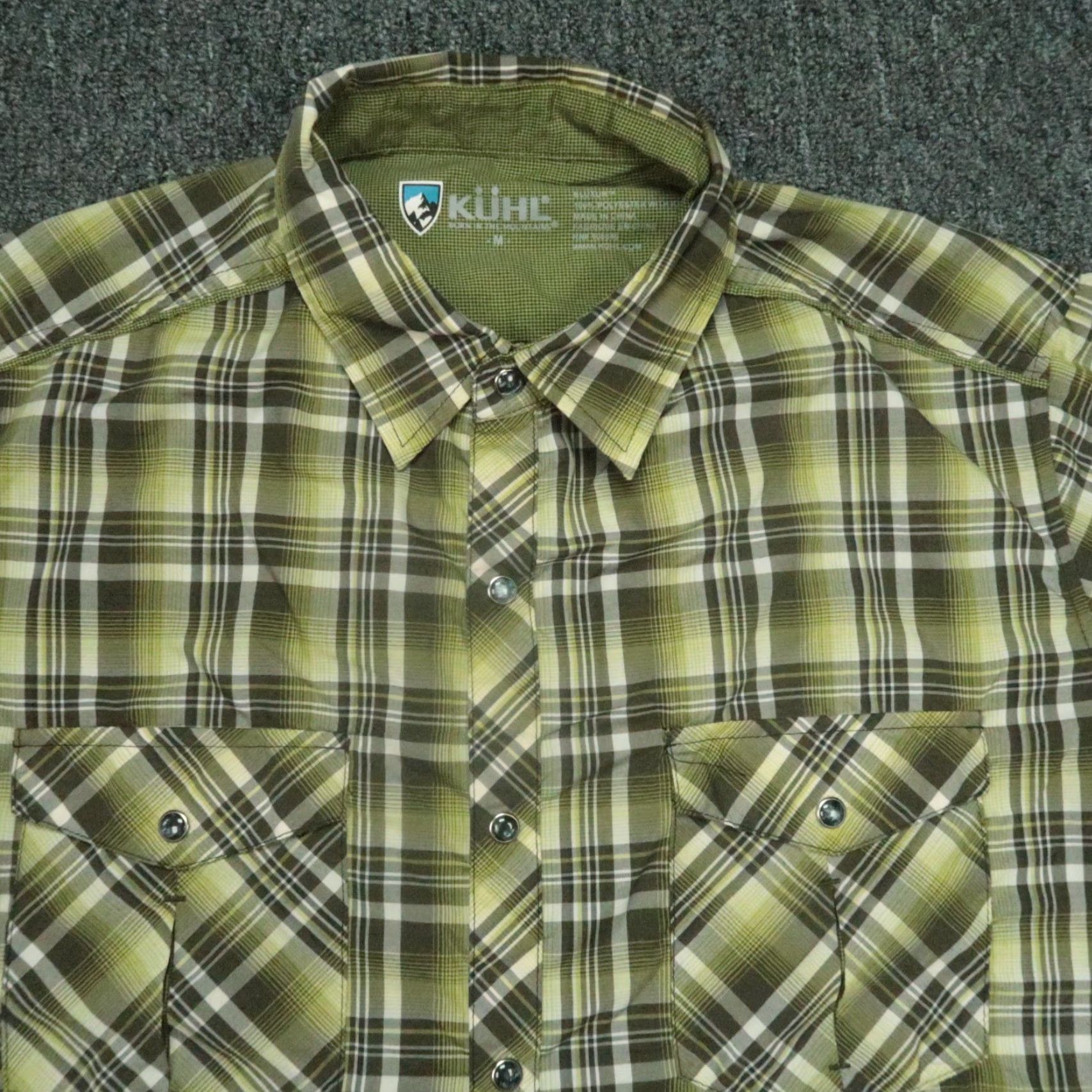 Vintage Kuhl Shirt Mens Medium Green Plaid SS Short Sleeve Pearl Snap Western Eluxur Size US M / EU 48-50 / 2 - 2 Thumbnail
