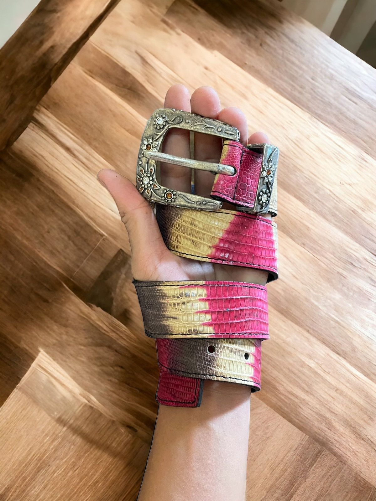 Hysteric Glamour × Japanese Brand × Le Grande Bleu (L.G.B.) Y2K Marquistone X Post & Co Rhinestones Alligator Belt Size ONE SIZE - 1 Thumbnail