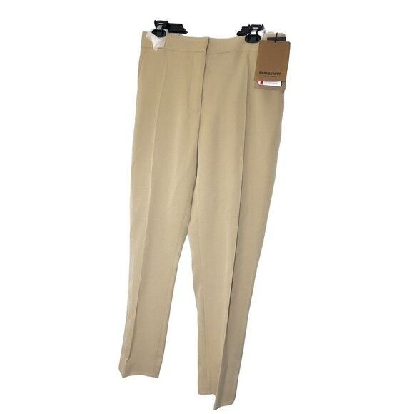 Burberry Burberry Womens Tan Wool Tailored Cropped Straight Leg Trous Size 30" / US 8 / IT 44 - 3 Thumbnail