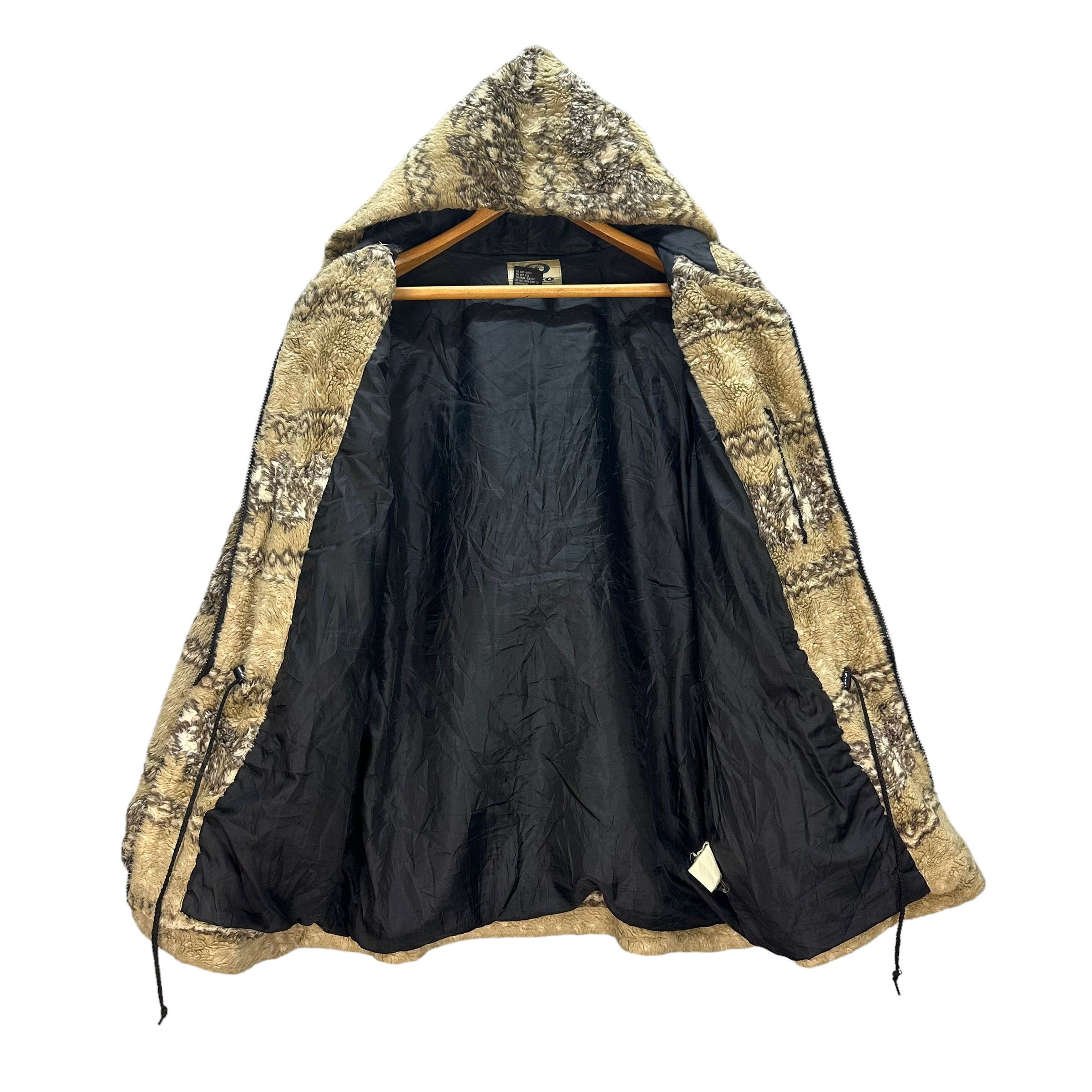 Japanese Brand PIKO MOTIF DESIGN FAUX FUR HOODIE JACKET #8734-023 Size US M / EU 48-50 / 2 - 7 Thumbnail