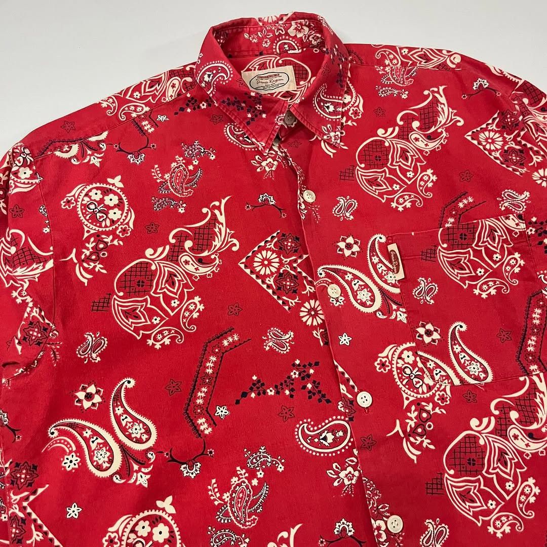 Individualized Shirts × Vintage Vintage Cornie Rogen Red Bandana Printed L/S Button Up Size US L / EU 52-54 / 3 - 2 Thumbnail