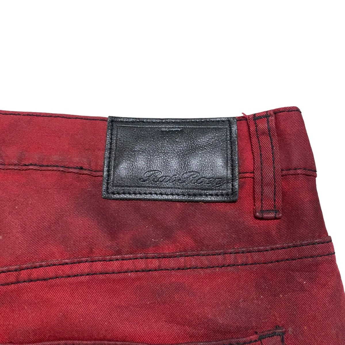 Roen RAT ROEN Blood Red Waxed Skinny Jeans Size US 32 / EU 48 - 13 Thumbnail