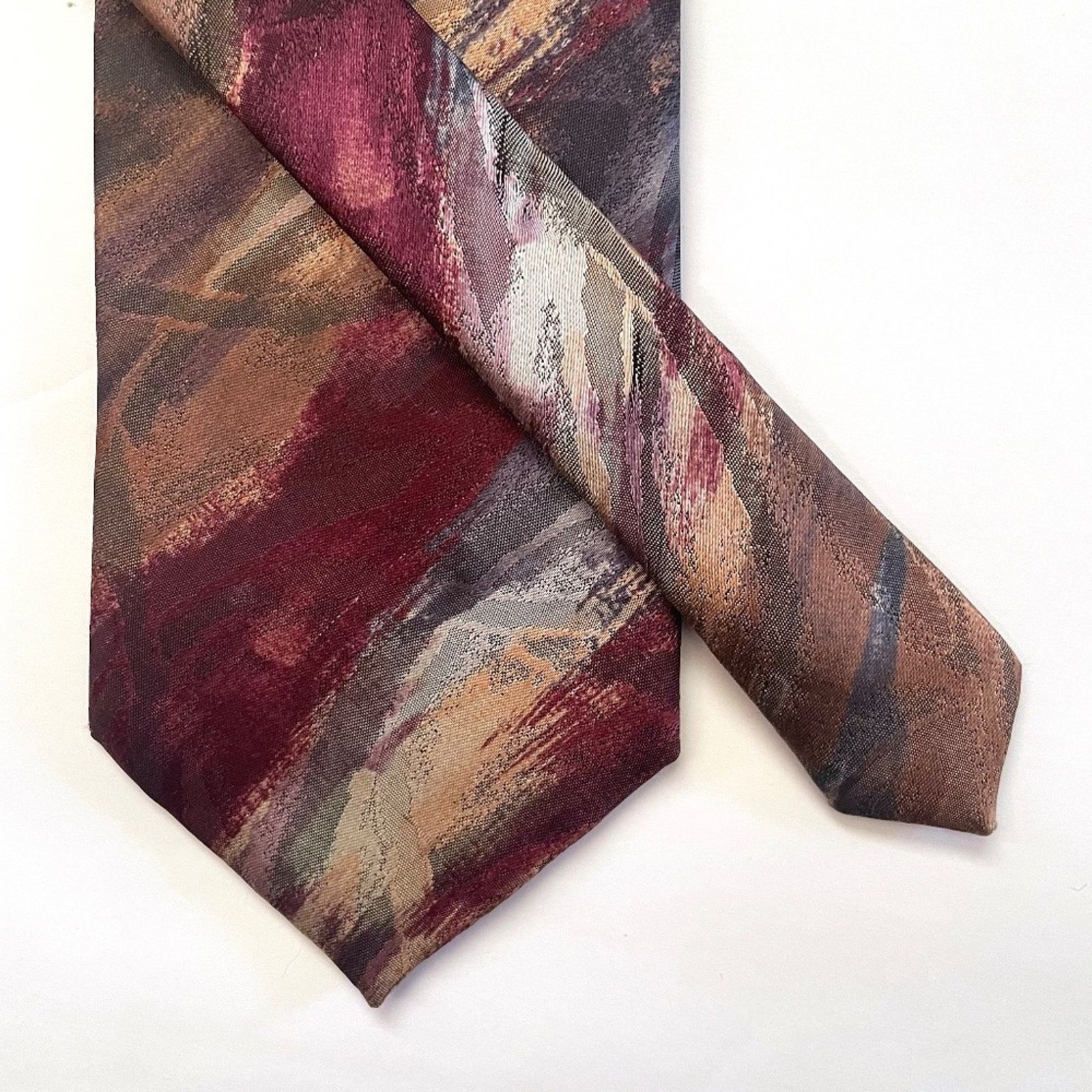 Balmain Pierre Balmain Paris Vintage Abstract Extra Long Silk Tie Size ONE SIZE - 2 Thumbnail
