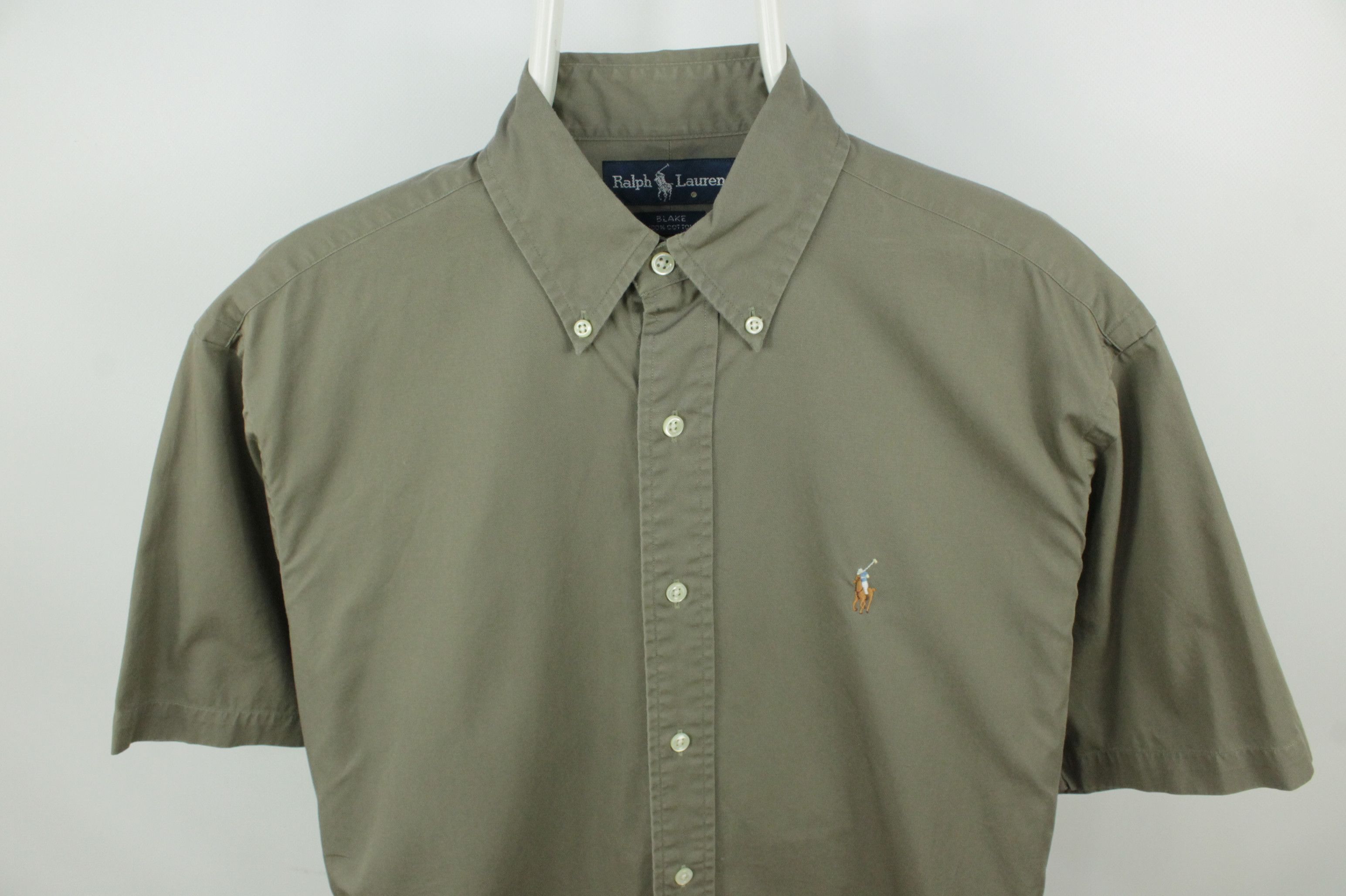 Polo Ralph Lauren Vintage Polo Ralph Lauren BLAKE Khaki Cotton S/S Shirt Size US S / EU 44-46 / 1 - 2 Thumbnail