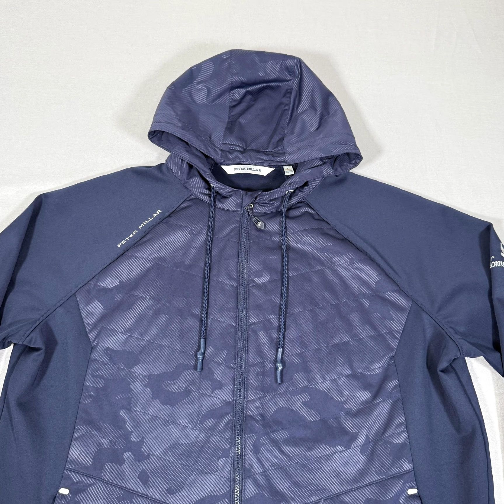 Peter Millar Peter Millar Jacket Mens Large Blue Merge Elite Camo Hooded Golf Zip Up Sweater Size US L / EU 52-54 / 3 - 2 Thumbnail