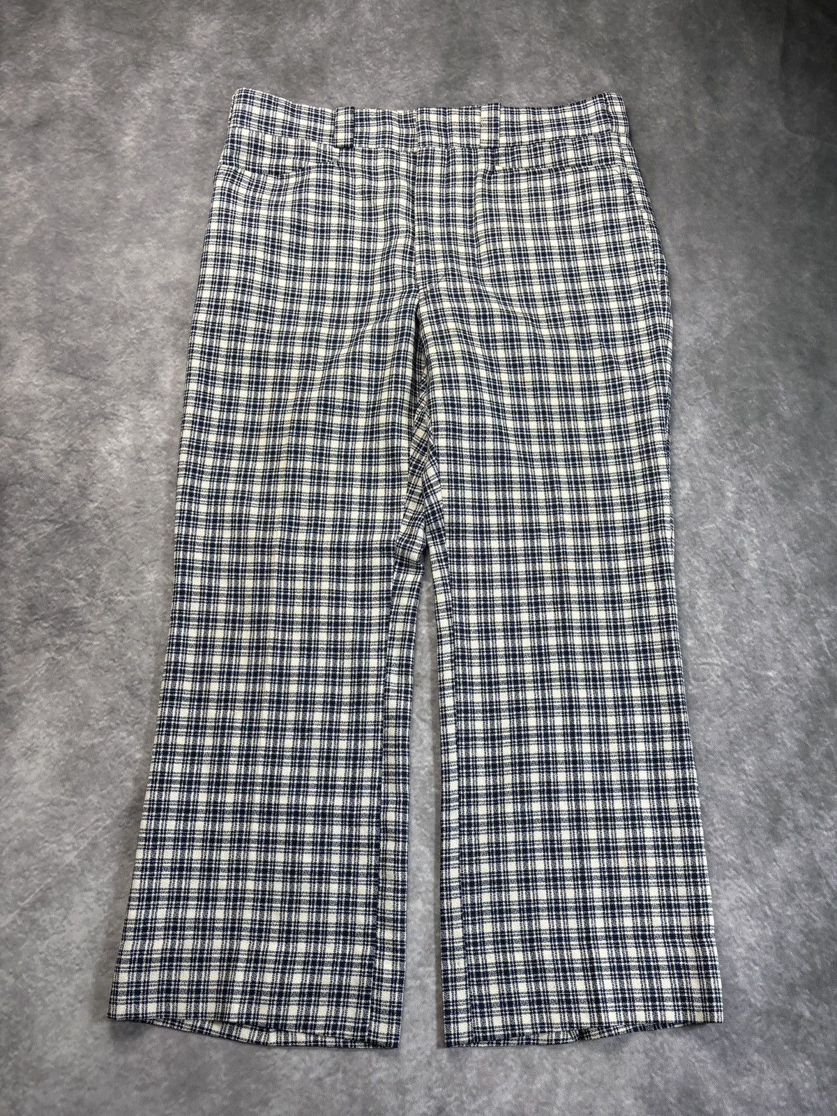 Sears × Vintage 1960s Plaid Trousers Vintage Don Parker Polyester Pants 70s Size US 34 / EU 50 - 2 Thumbnail