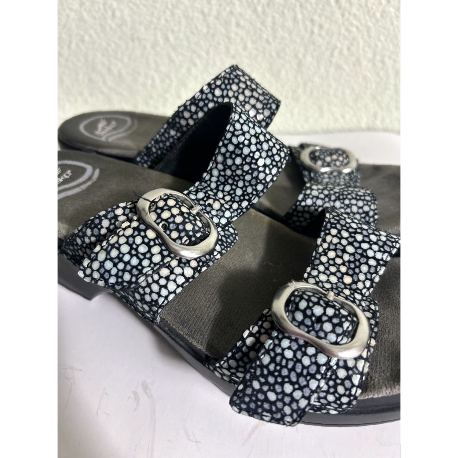 Dansko Dansko Sophie Sandals Black Dot Double Strap Womens EUR 37 US 6.5-7 Sandal Slidess Size US 7 / IT 37 - 3 Thumbnail
