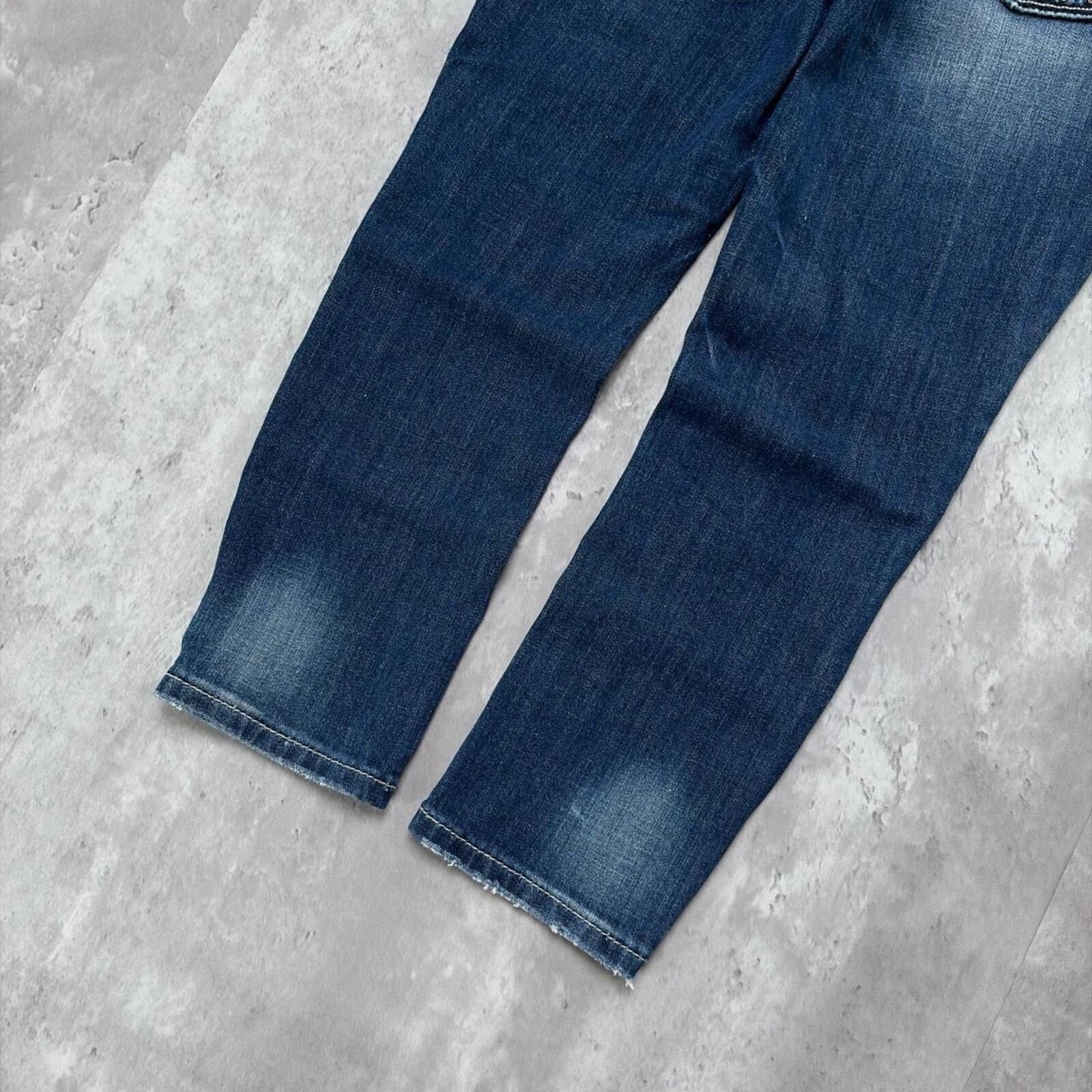 Other Y2K Blue Miss Me Grunge Gothic Capri Denim Jeans Size 29" - 4 Thumbnail