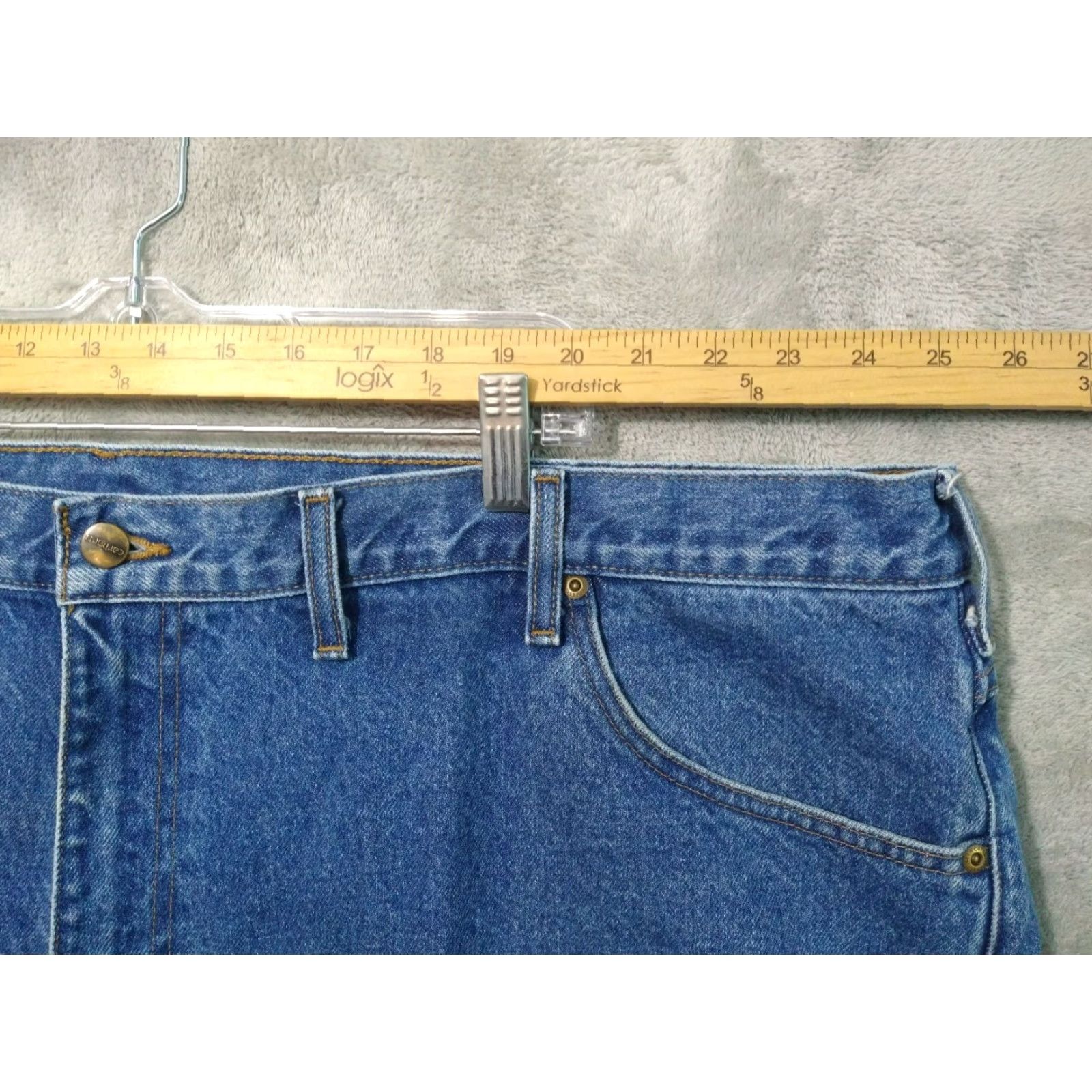 Carhartt Carhartt Jeans Mens 52x30 Blue Denim Relaxed Fit Straight Leg Dark Wash B17 DST Size US 36 / EU 52 - 3 Thumbnail