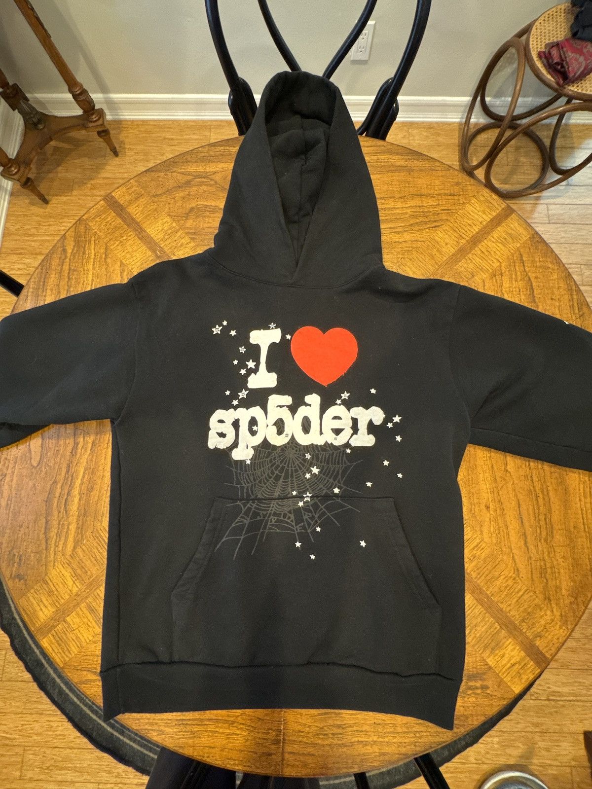 Spider Spider Worldwide, Sp5der OG Rhinestone Hoodie White