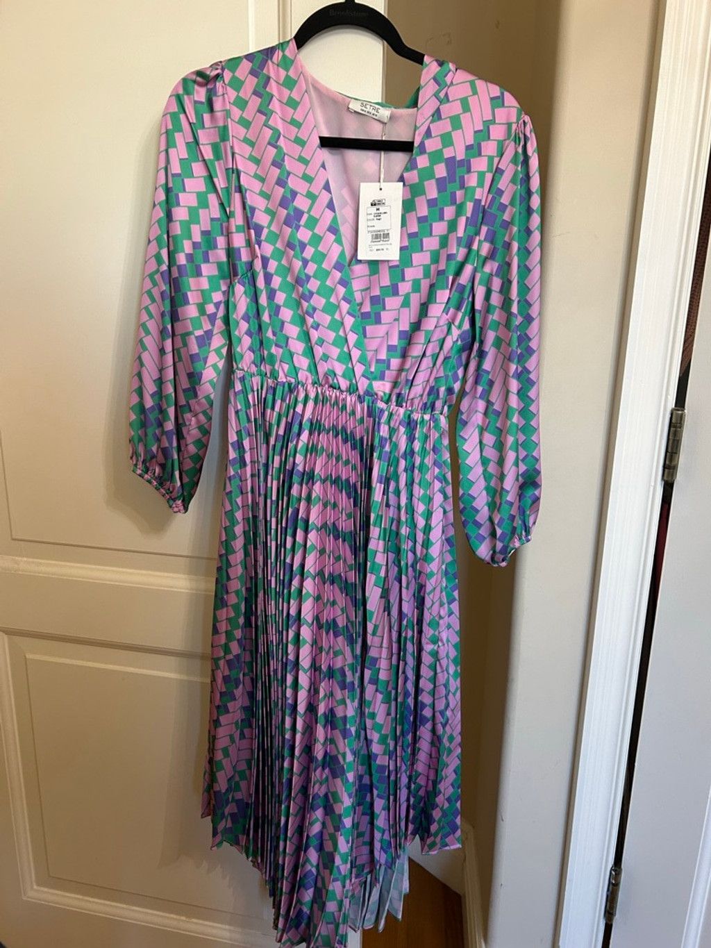 S/STERE Women's Setre Geometric Midi Dress Size M / US 6-8 / IT 42-44 - 3 Thumbnail