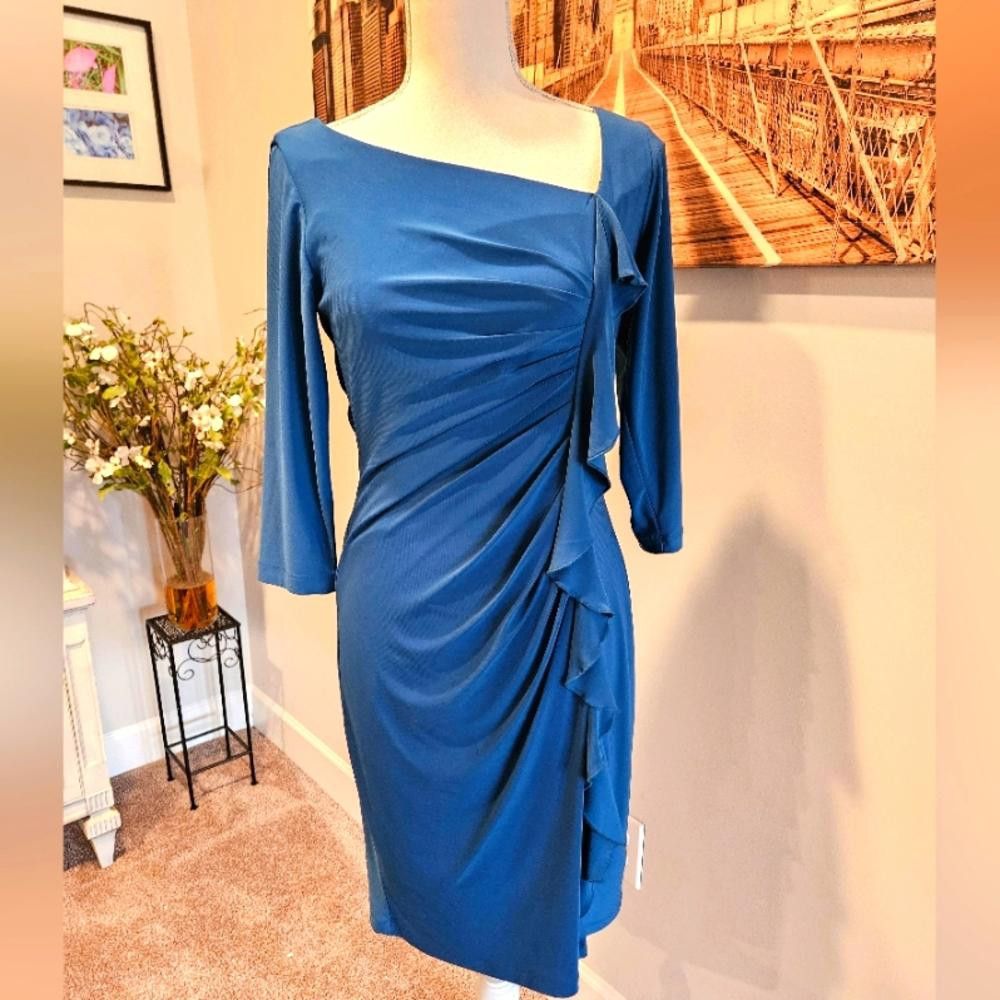 Designer Ronnie Nicole Ruched Dress -Size 6 #243 Size M / US 6-8 / IT 42-44 - 1 Thumbnail