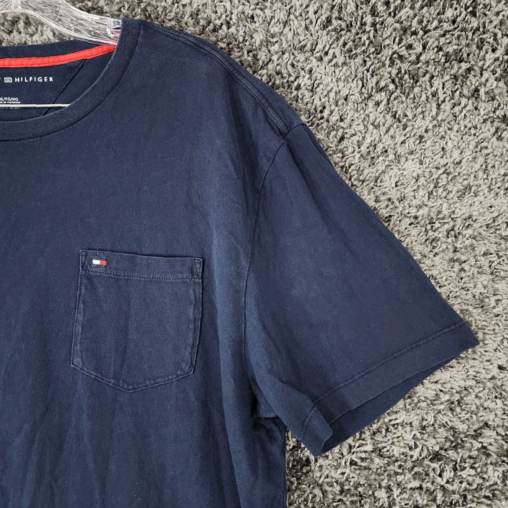 Tommy Hilfiger Tommy Hilfiger Mens Dark Blue Short Sleeve Tee XL Shirt Size Blue Men Size US 36 / EU 52 - 3 Thumbnail