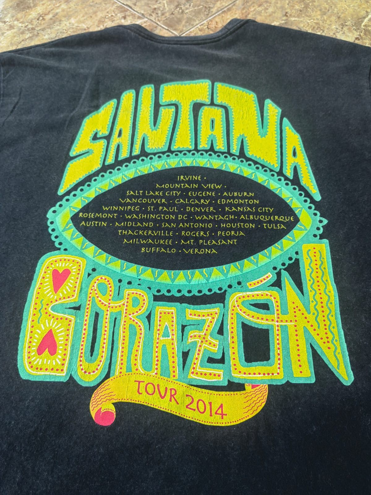 Band Tees Santana corazon tour 2014 tee Size US M / EU 48-50 / 2 - 2 Thumbnail