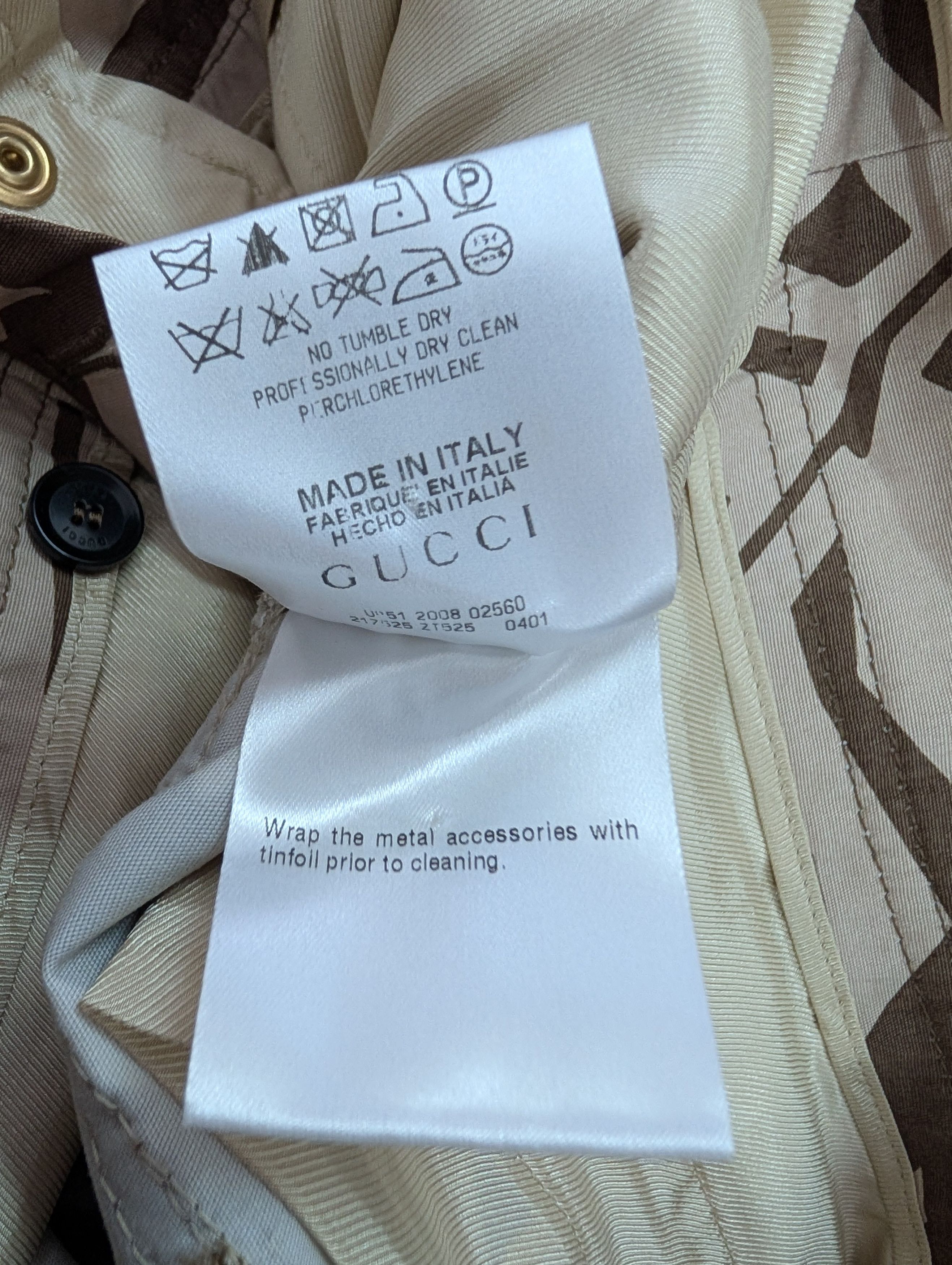 Gucci Gucci Beige Safari Pattern Cargo Pants Size 26" / US 2 / IT 38 - 11 Thumbnail