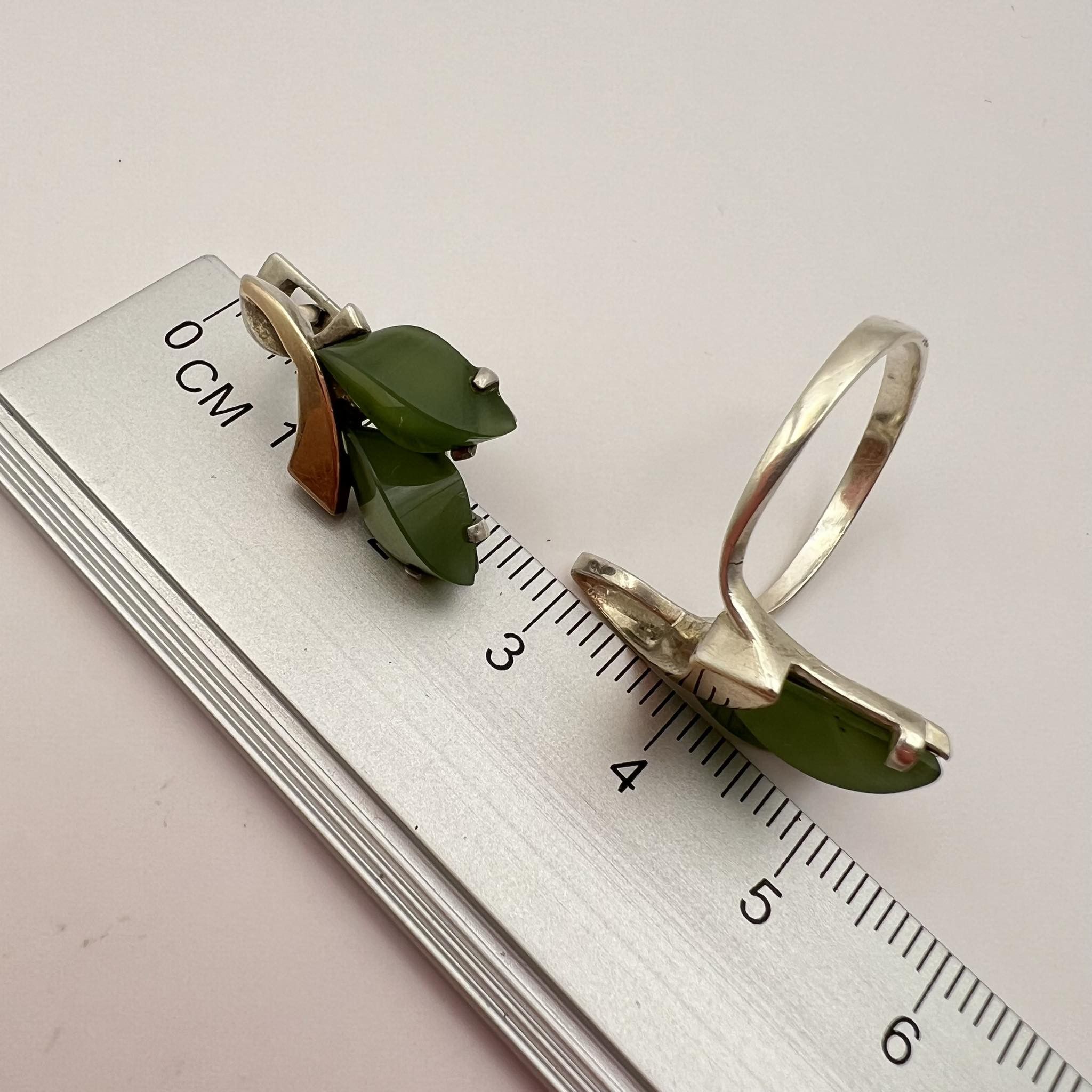 Vintage Vintage Gilt Silver 875 Gold 14K Set Ring Stud Earrings Size ONE SIZE - 4 Thumbnail
