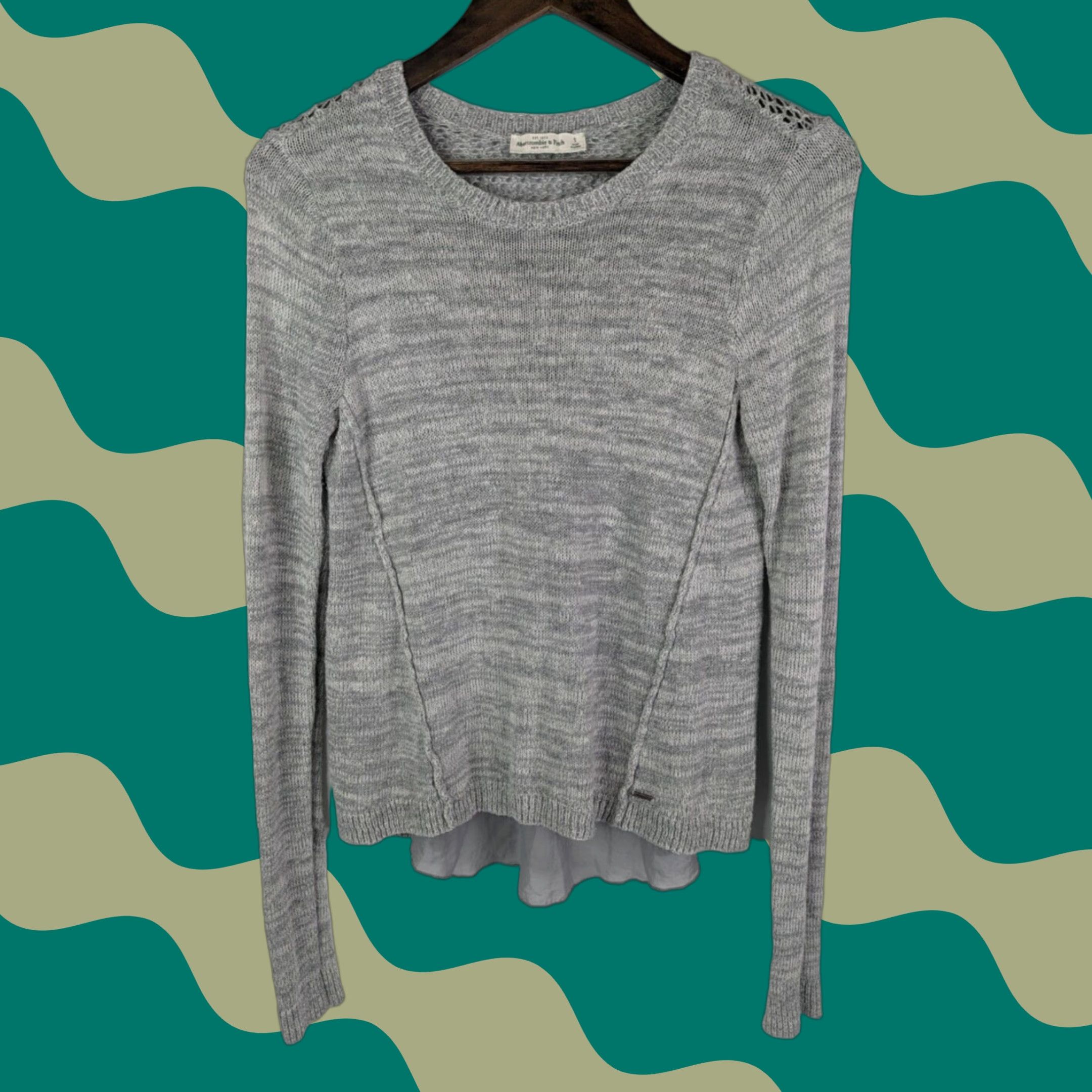 Abercrombie & Fitch Abercrombie & Fitch Sweater Grey Sheer Back Panel Lightweight Women's Small Size S / US 4 / IT 40 - 1 Thumbnail