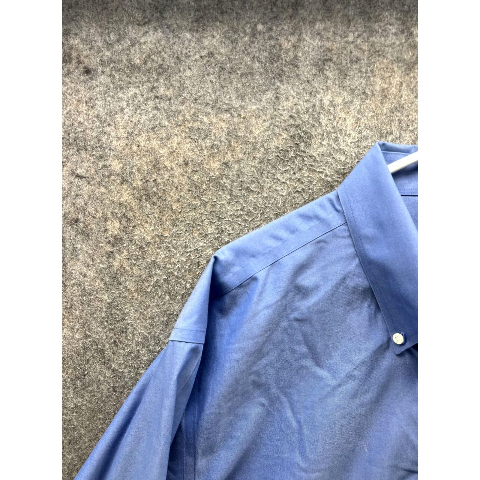 Brooks Brothers Brooks Brothers Dress Shirt Mens 17.5 4/5 Blue Solid Regular Fit 346 Non Iron Size 48R - 7 Thumbnail