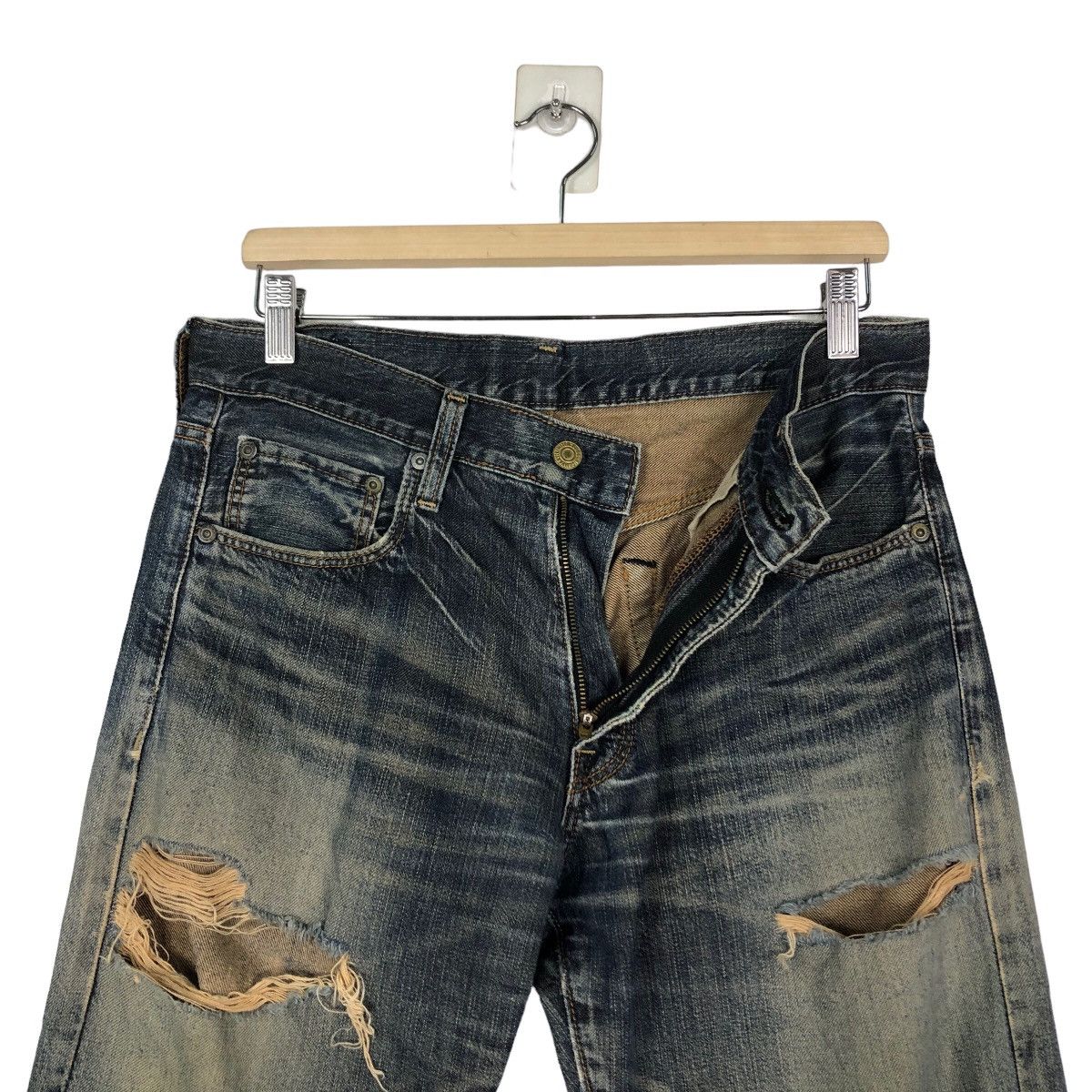 Hysteric Glamour 🔥Crack Evo Distressed Denim Jeans Biker Punk Style Size US 32 / EU 48 - 16 Thumbnail