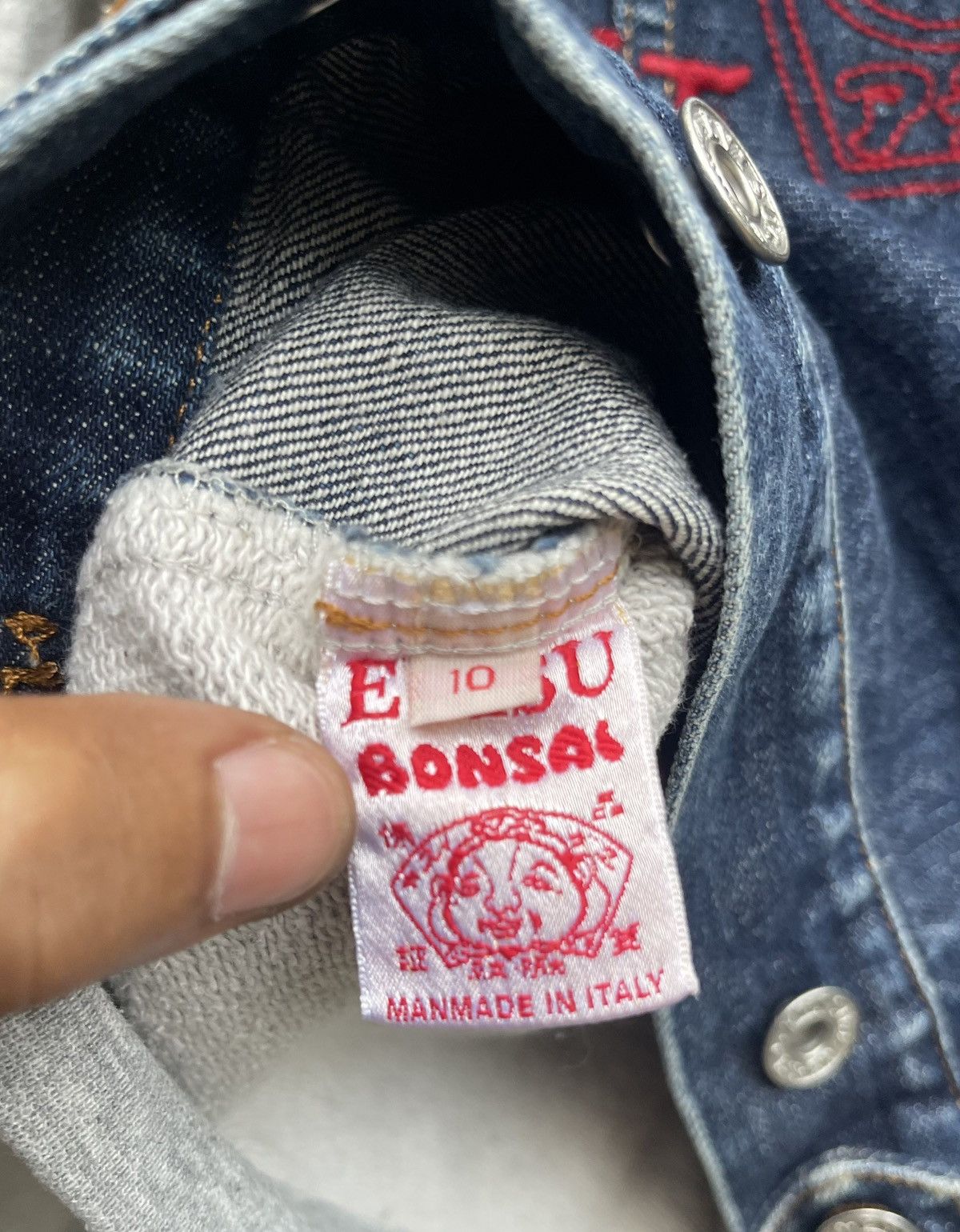 Evisu Rare Evisu Bonsai Hood Jacket Denim Back Panel Made in Italy Size S / US 4 / IT 40 - 7 Thumbnail