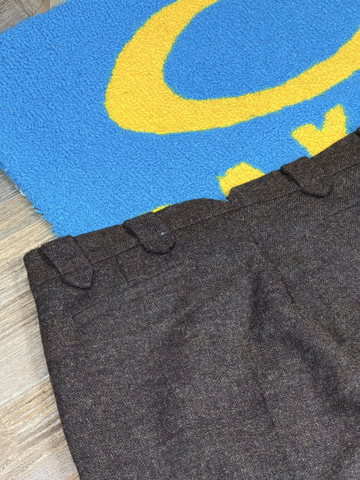 Fleurs de Bagne Wool Tweed Brown Trousers Pant