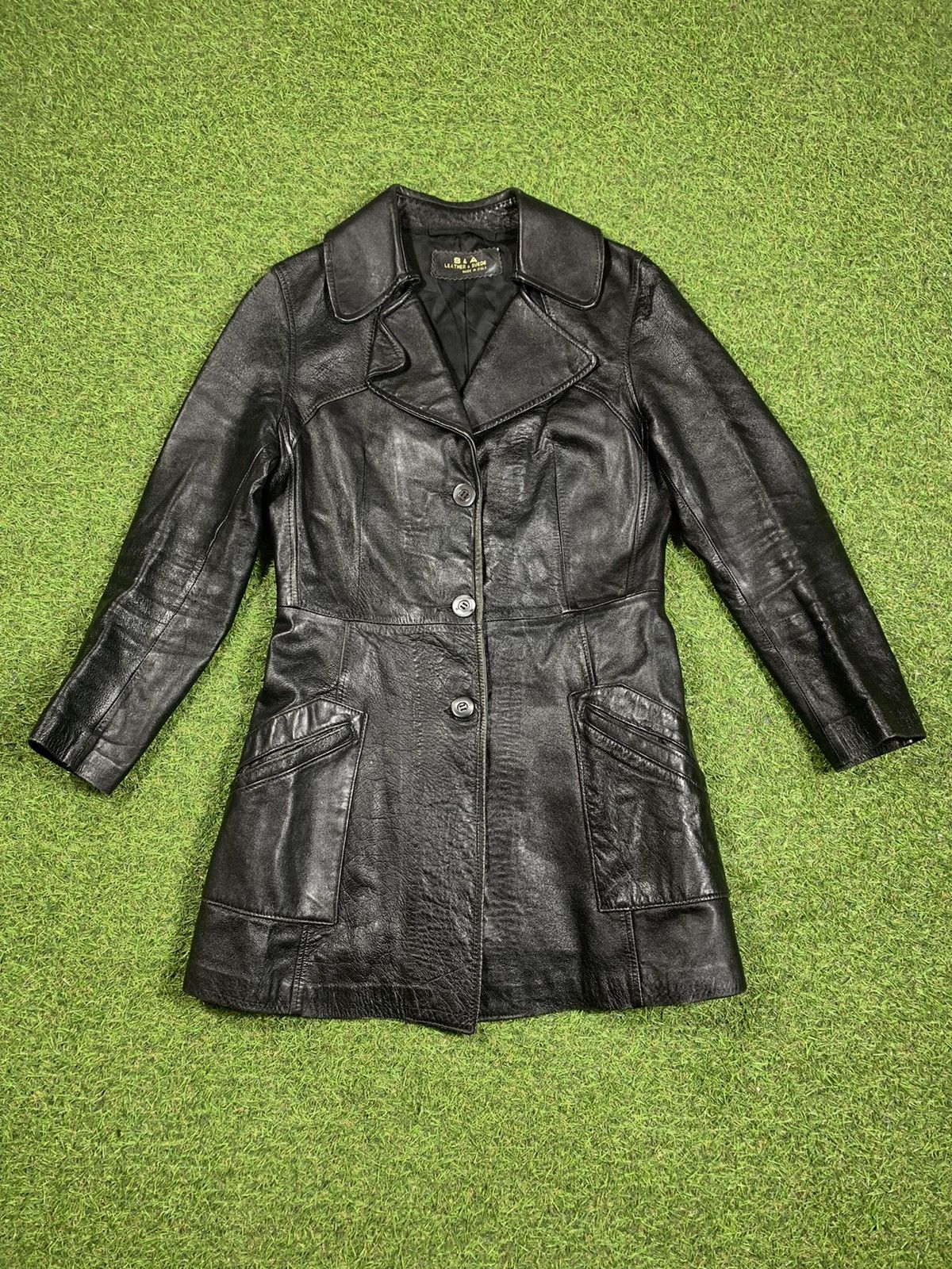 Leather Vintage Y2K Leather coat jacket streetwear opium style Size S / US 4 / IT 40 - 1 Thumbnail