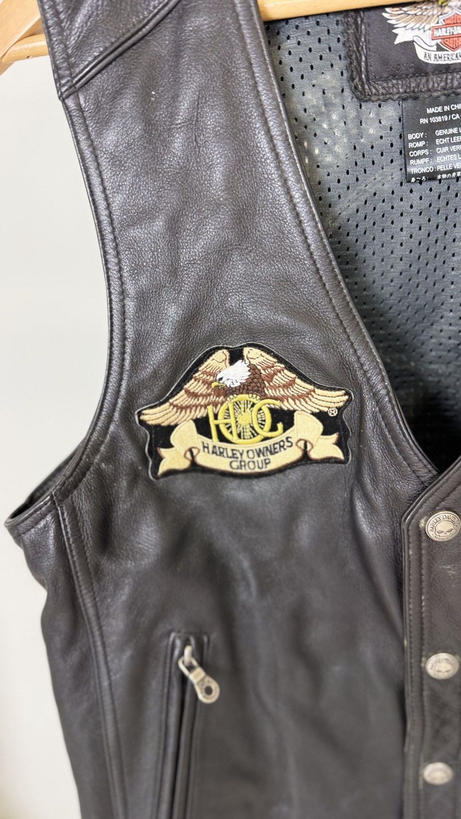 Harley Davidson Harley Davidson Vintage Leather Vest Size US M / EU 48-50 / 2 - 3 Thumbnail