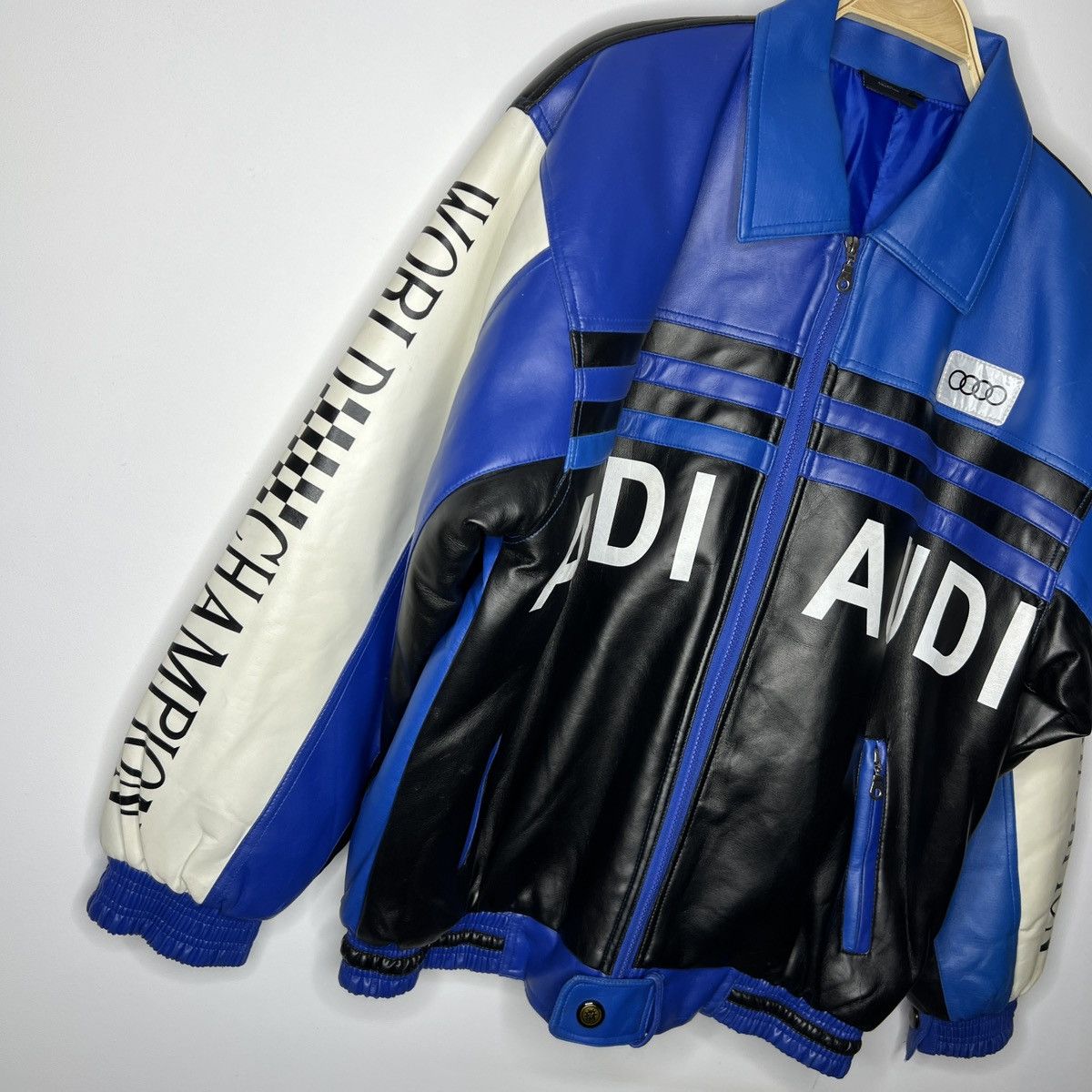 Other Vintage Audi Leather Racing Moto Bomber Jacket 90s Y2K RARE Size US M / EU 48-50 / 2 - 4 Thumbnail